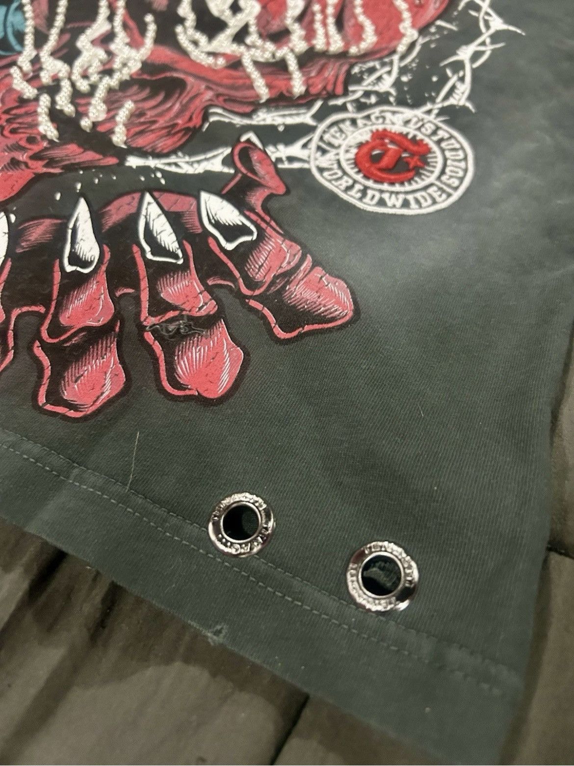 Other Tenaciti Studios Skull Graphic Studded T-Shirt Grey Size L Size US L / EU 52-54 / 3 - 16 Thumbnail