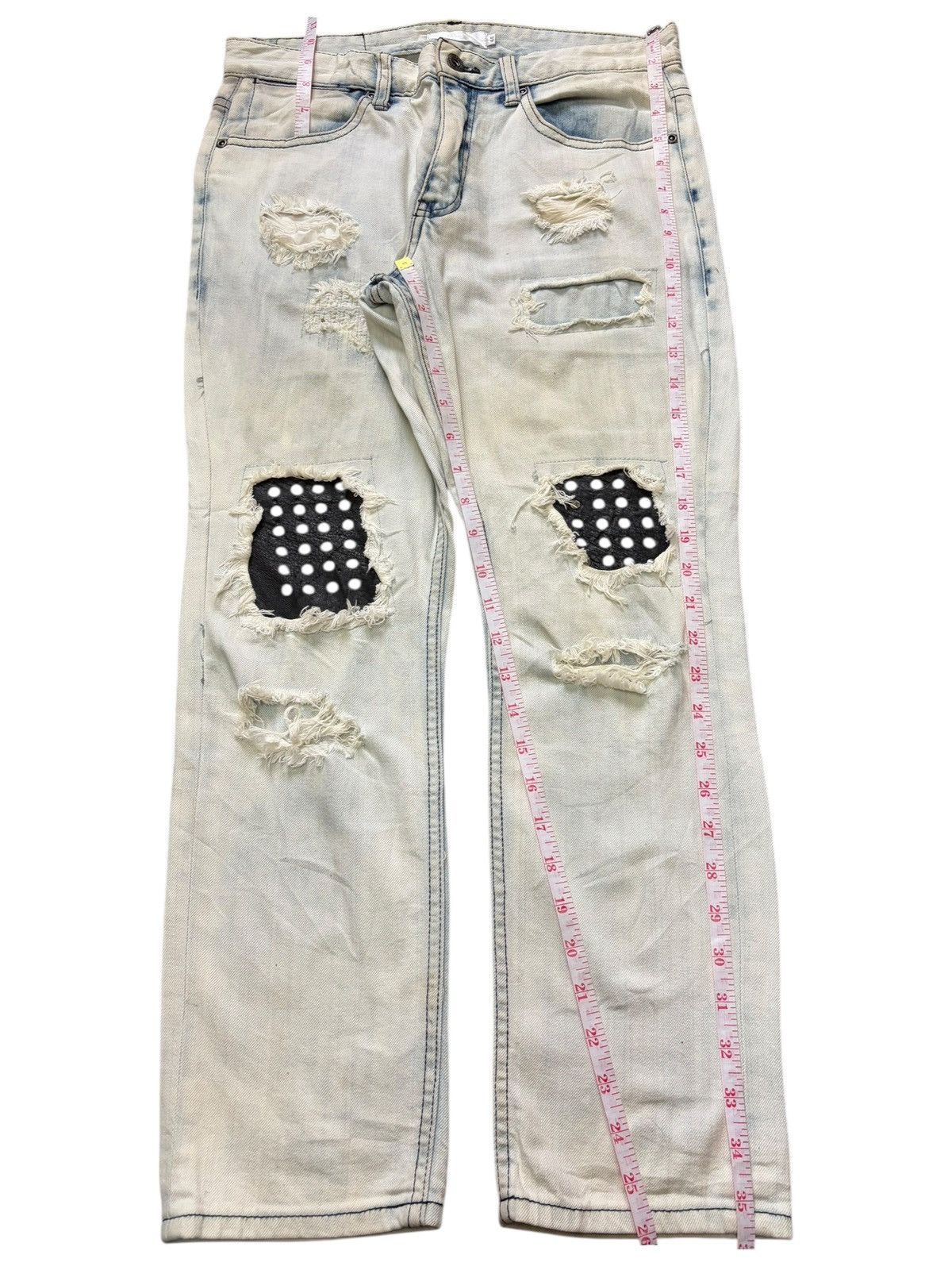 Ksubi Vintage Japanese Brand Studded Patch Distress Jeans Size 30" / US 8 / IT 44 - 7 Thumbnail