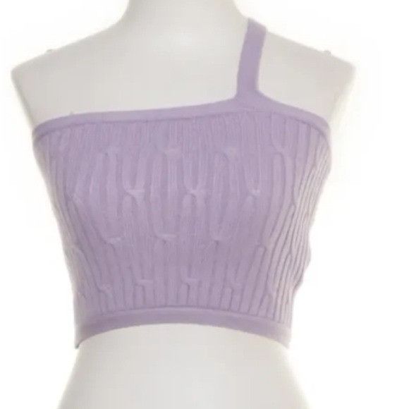 Other Queen of Jetlags x NA-KD Lavender One Shoulder Knit Cropped Size M / US 6-8 / IT 42-44 - 1 Thumbnail