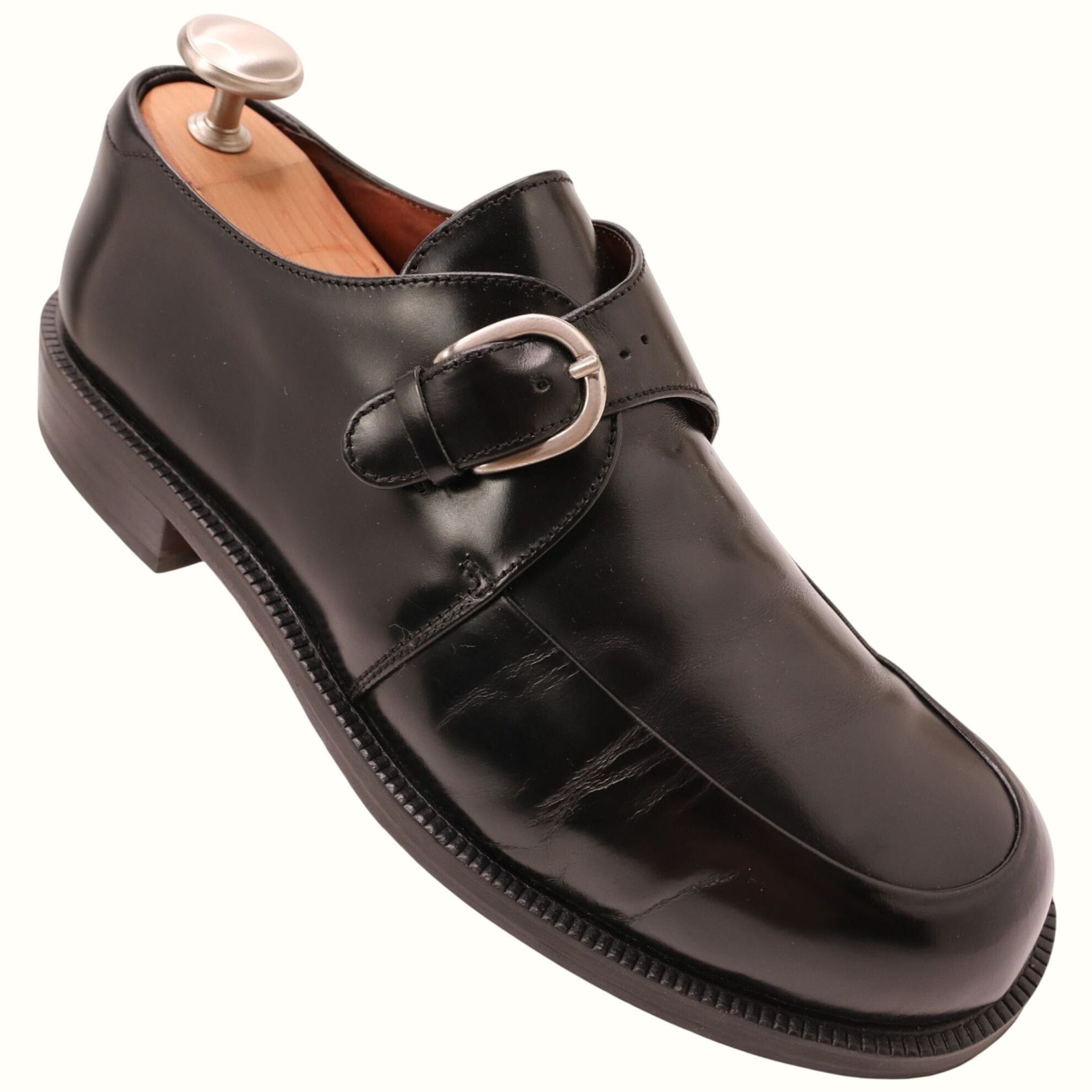 Cole Haan Cole Haan Mens 10D Black Leather Monk Strap Loafers Buckle Size US 10 / EU 43 - 1 Thumbnail