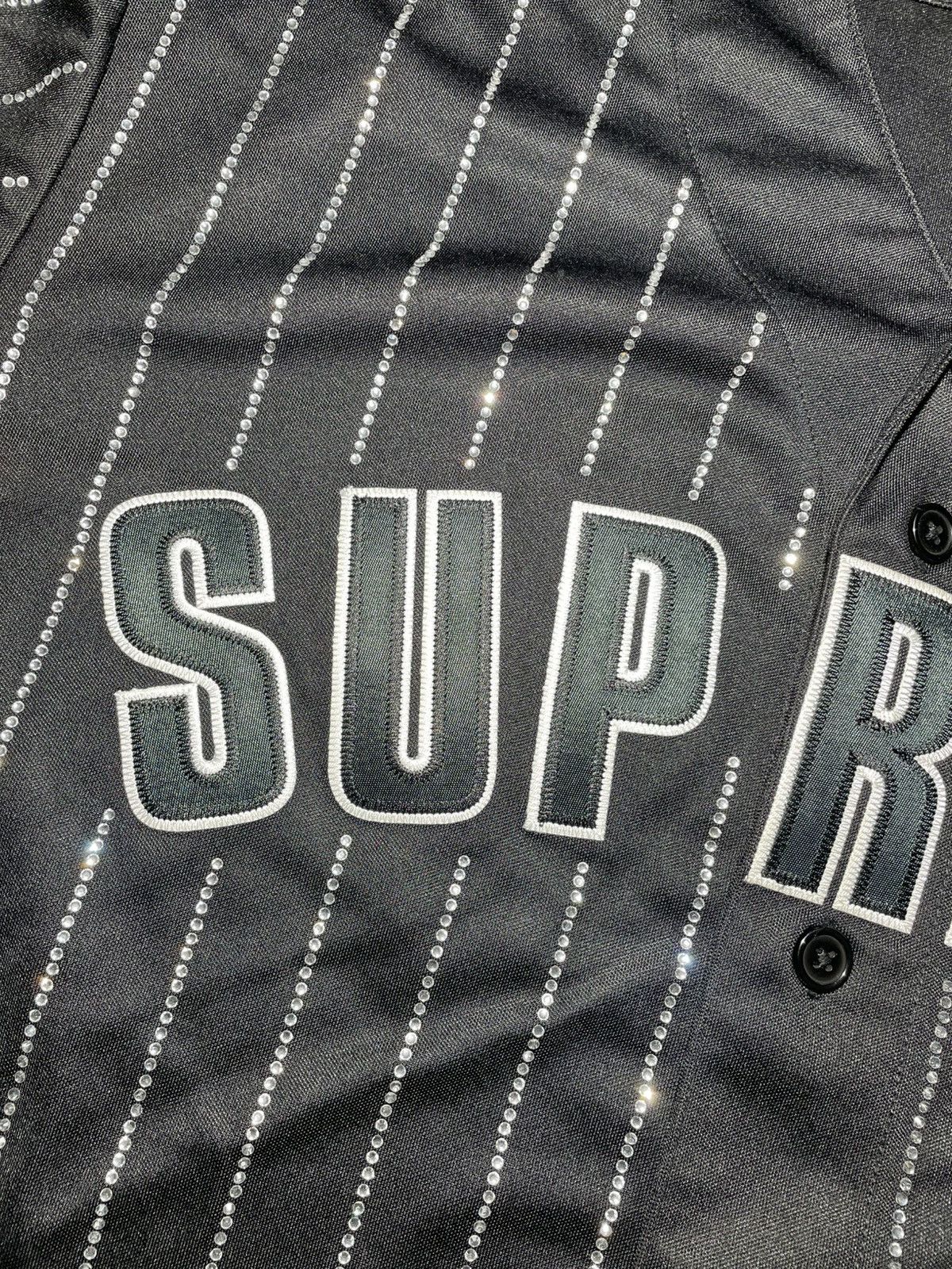 Supreme Supreme Rhinestone Stripe Baseball Jersey (Medium) Size US M / EU 48-50 / 2 - 3 Thumbnail