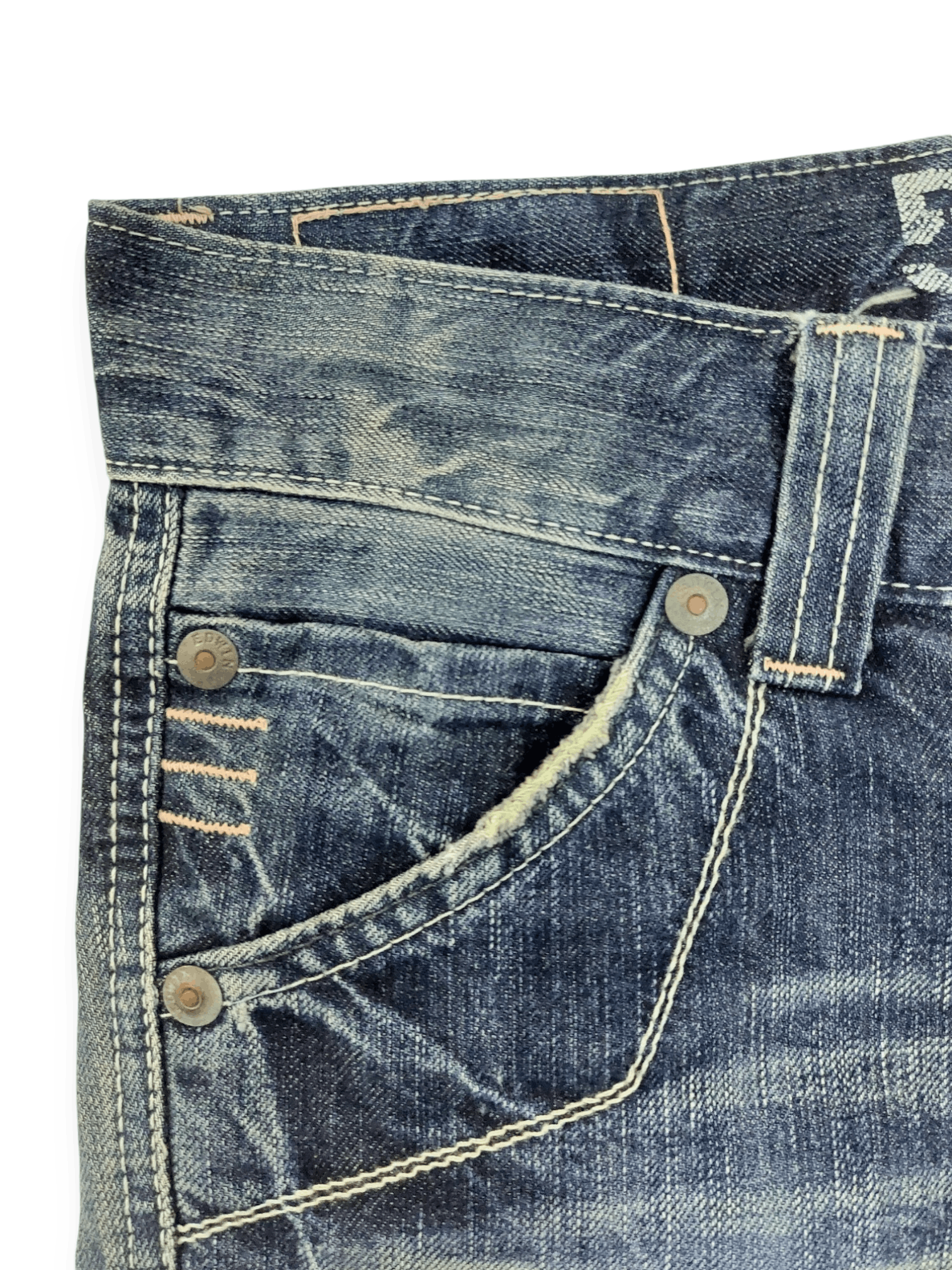 Edwin × Japanese Brand Flare Edwin 503 Blue Trip Buckle Back Denim Size 28" / US 6 / IT 42 - 9 Thumbnail