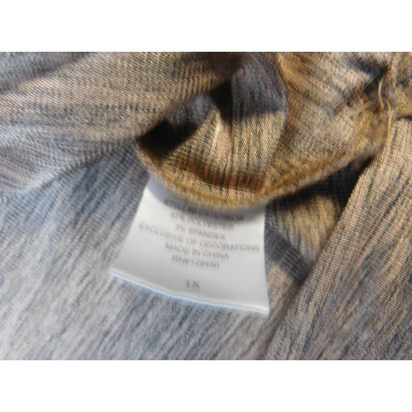 Vintage Como Black Blouse 1X Plus Short Sleeve Crew Neck Pullover Beiges Animal Print Knit Polyester Pleated Casual Womens Blouse Size XL / US 12-14 / IT 48-50 - 7 Thumbnail