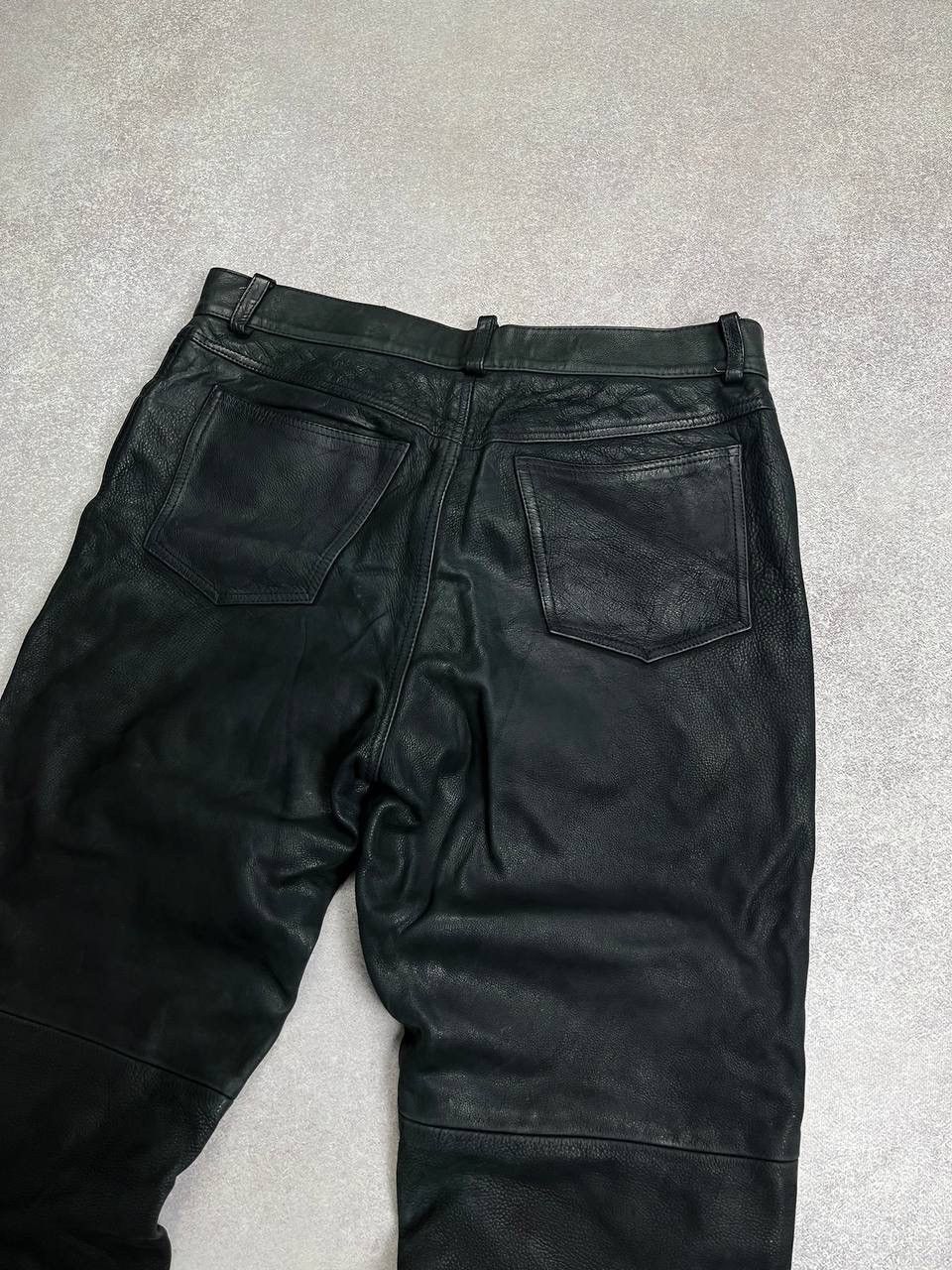 Genuine Leather Vintage Genuine Leather Moto Black Pants Y2K 34 Size US 34 / EU 50 - 3 Thumbnail