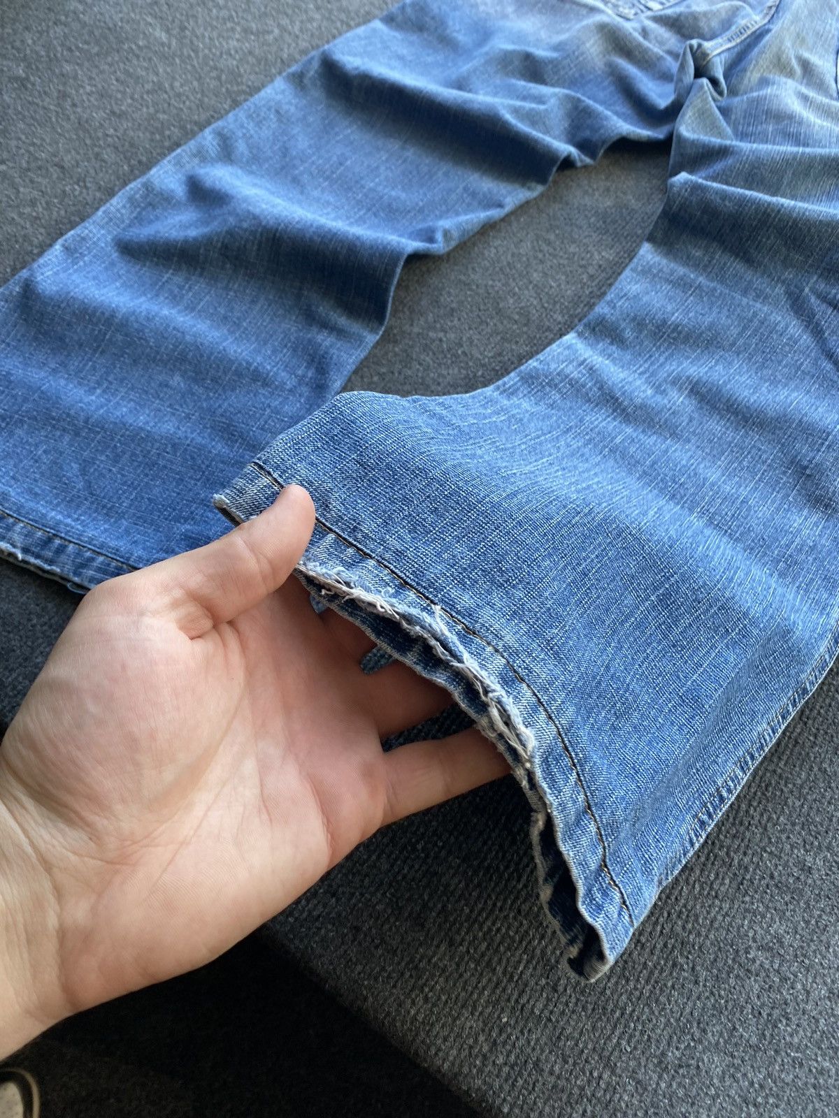 Diesel 🔥Opium Punk Diesel Blue denim jeans mens 33 bootcut goth Size US 33 - 22 Thumbnail