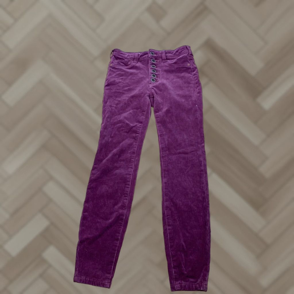 Vintage Pilcro High Rise Skinny Corduroy Pants 25 Pink Button Fly #6072 Pilcro Women Pants Slim Ankle Pink 25 Overall Size 42" / US 20 - 1 Thumbnail