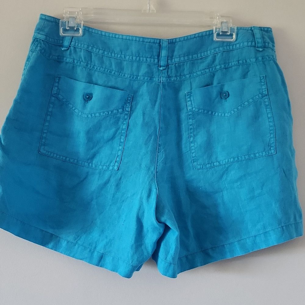 Tommy Bahama TOMMY BAHAMA | 100% linen Shorts Turquoise Blue Sz 8 Size 30" / US 8 / IT 44 - 2 Thumbnail