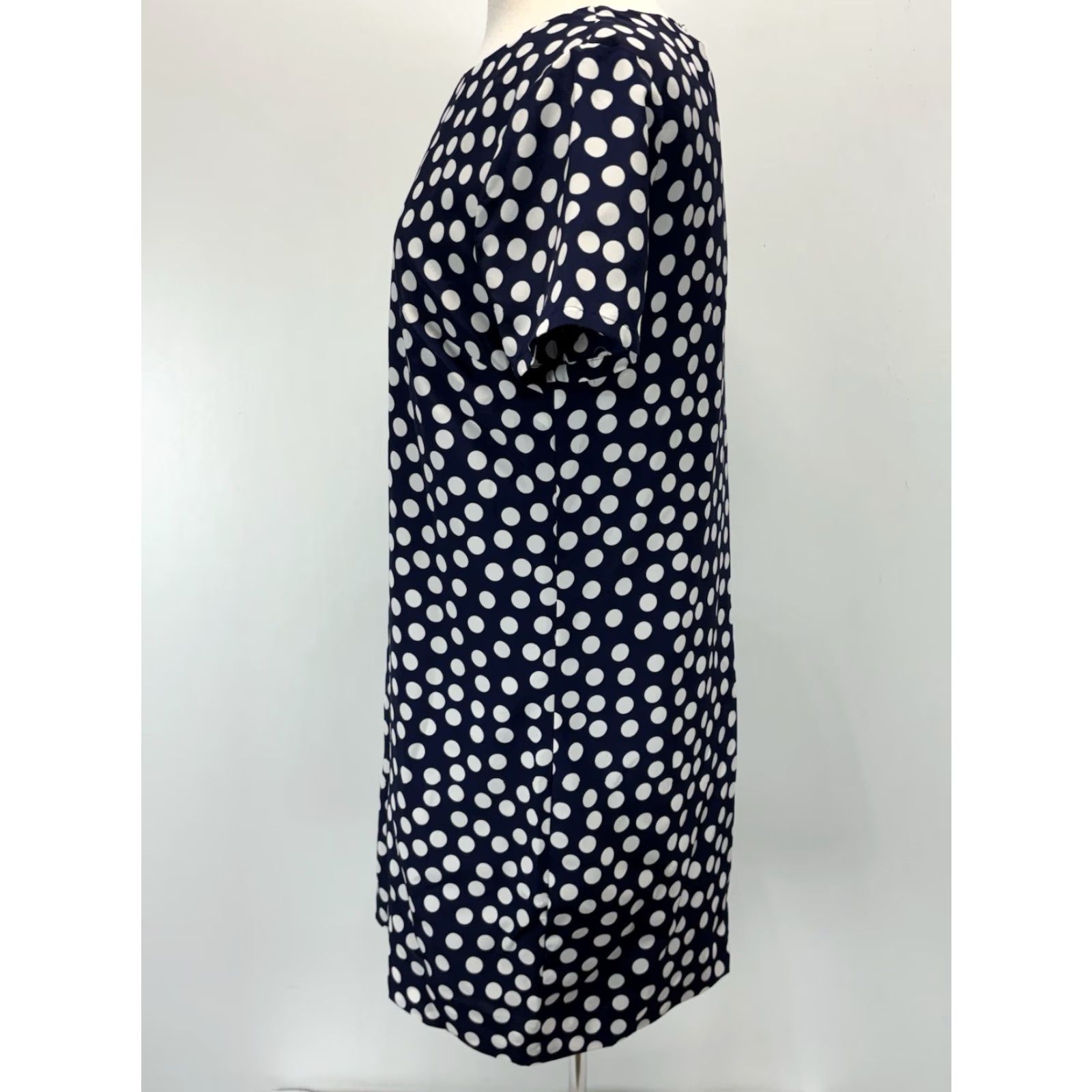 J.Crew J. Crew Polka Dot Gallery Shift Dress Sz 8 Women’s Short Sleeve Comfort Navy Size 30" / US 8 / IT 44 - 2 Thumbnail