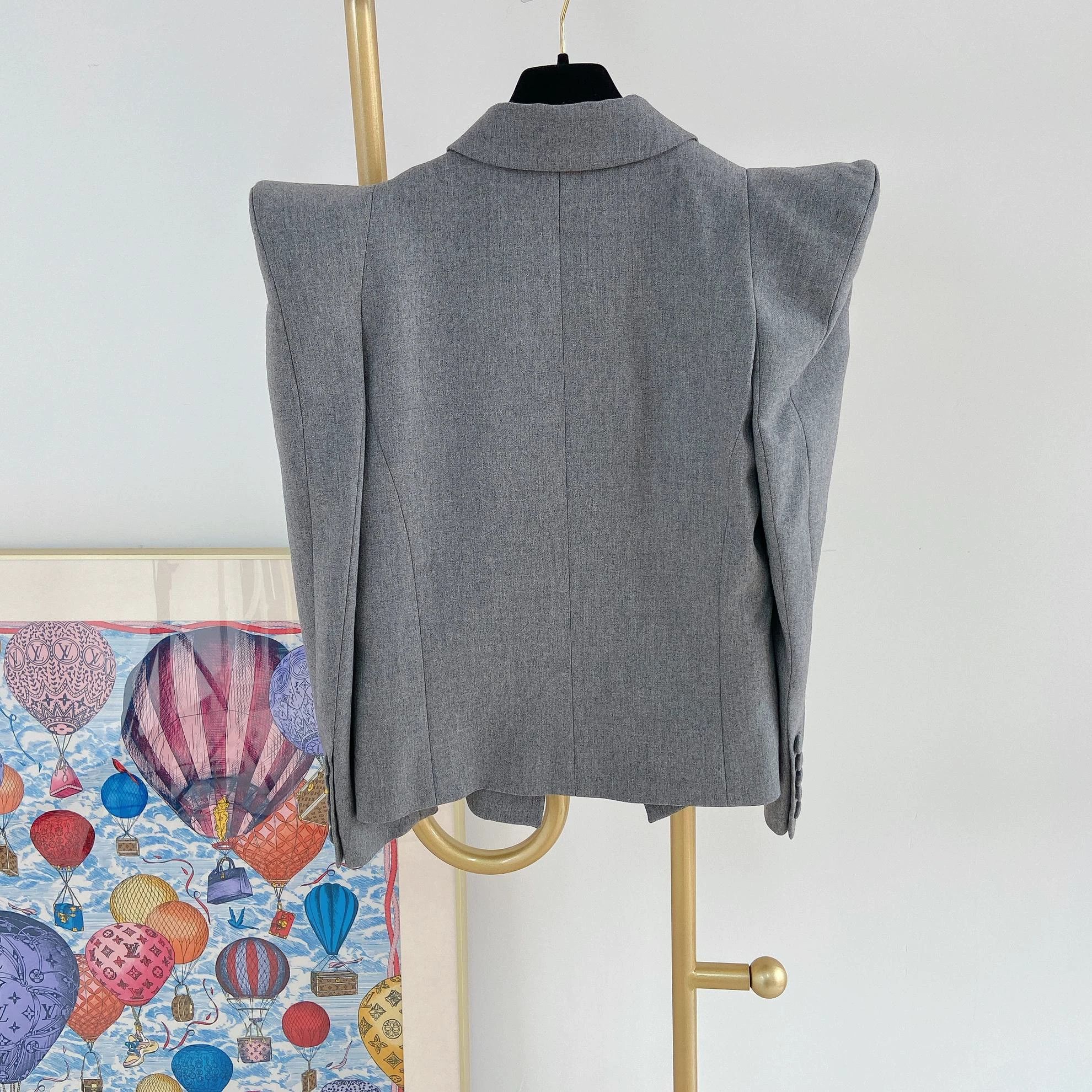 Balmain Balmain Gray Shoulder Pads 40 Tag Jacket Size S / US 4 / IT 40 - 2 Thumbnail
