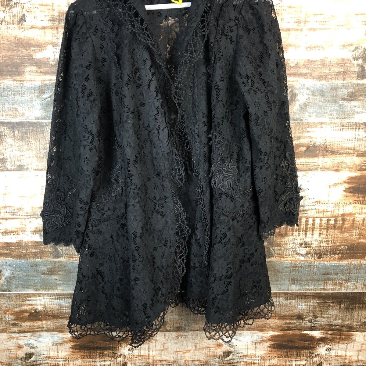 Japanese Brand Japanese Brand crochet Black Cardigan Knitwear #A1479 Size L / US 10 / IT 46 - 3 Thumbnail