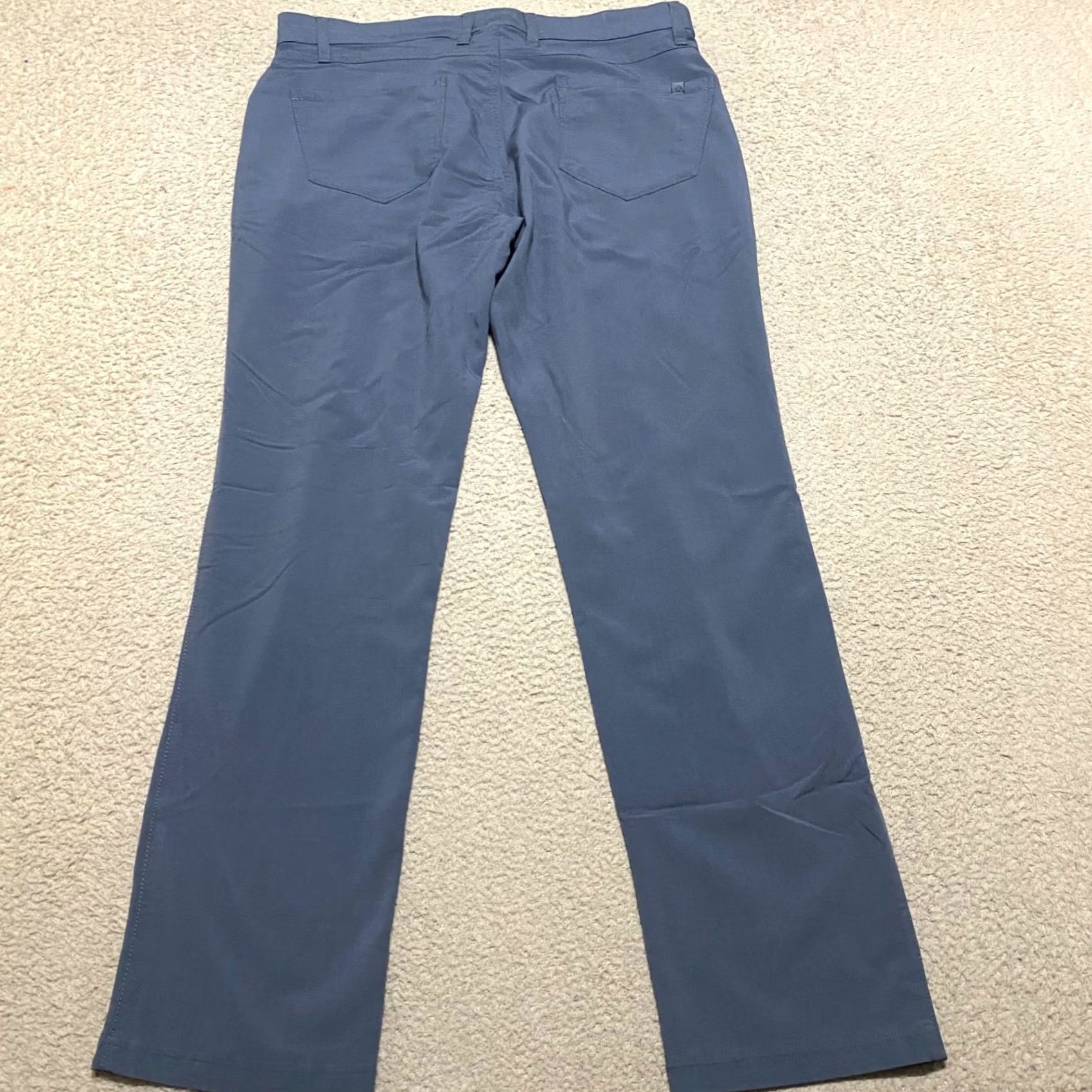Vintage Tasc Pants Blue Straight Mid Chino Regular 32x30 Mens Slim Pocket Logo Button Inseam 28in Size US 32 / EU 48 - 2 Thumbnail