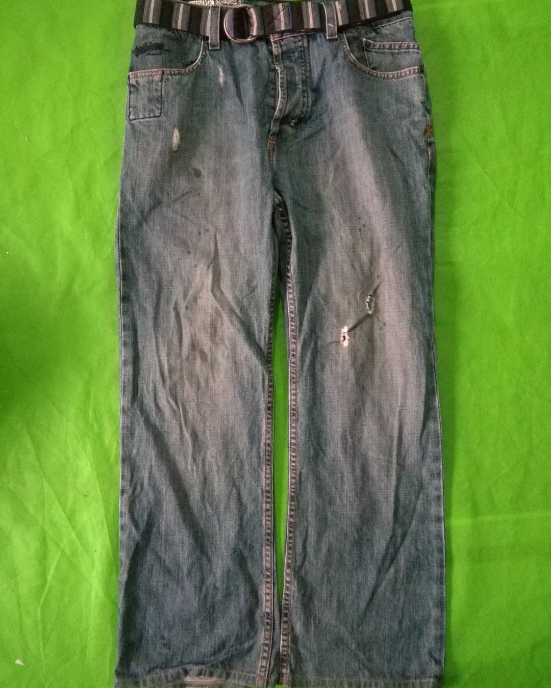 Billabong Billabong Rhyme Low Waist Punk Faded W/ Belt Denim Jeans Size US 33 - 3 Thumbnail