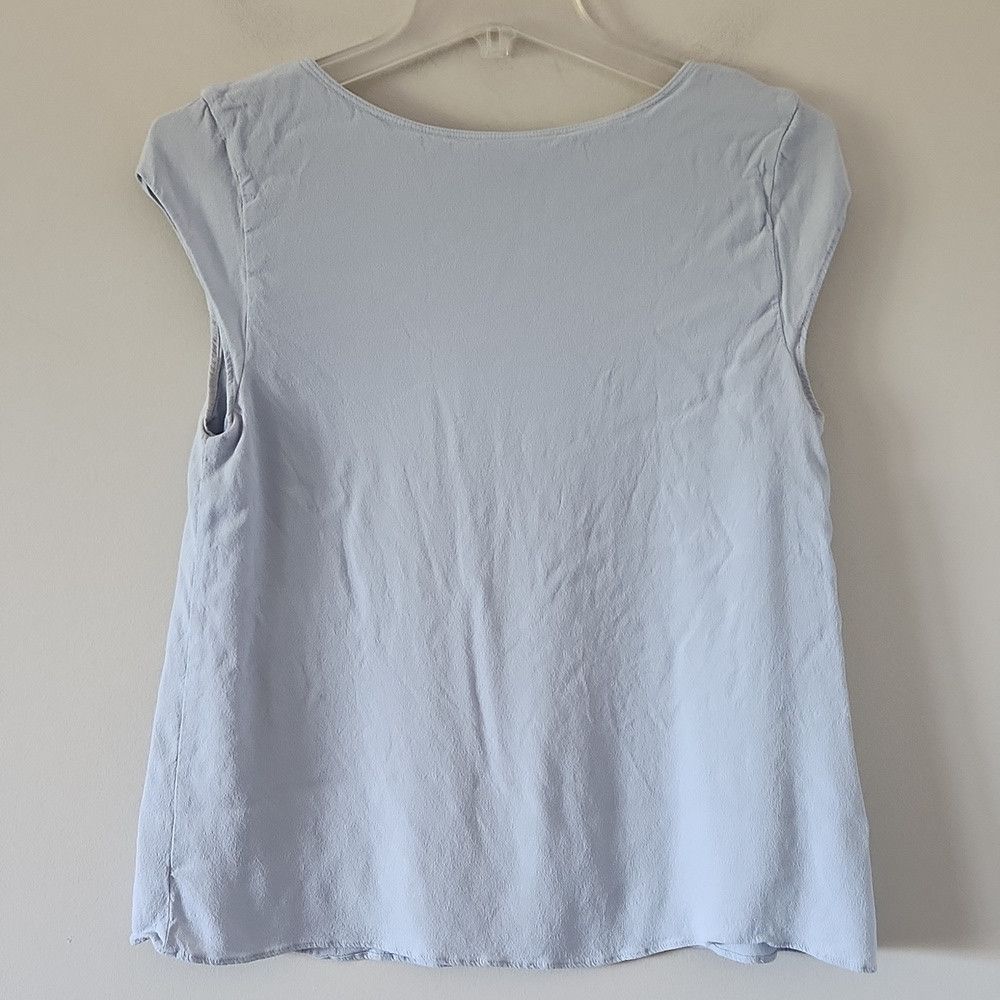 Aritzia ARITZIA | WILFRED blouse Top Short Sleeve In Baby Blue Sz M Size M / US 6-8 / IT 42-44 - 2 Thumbnail