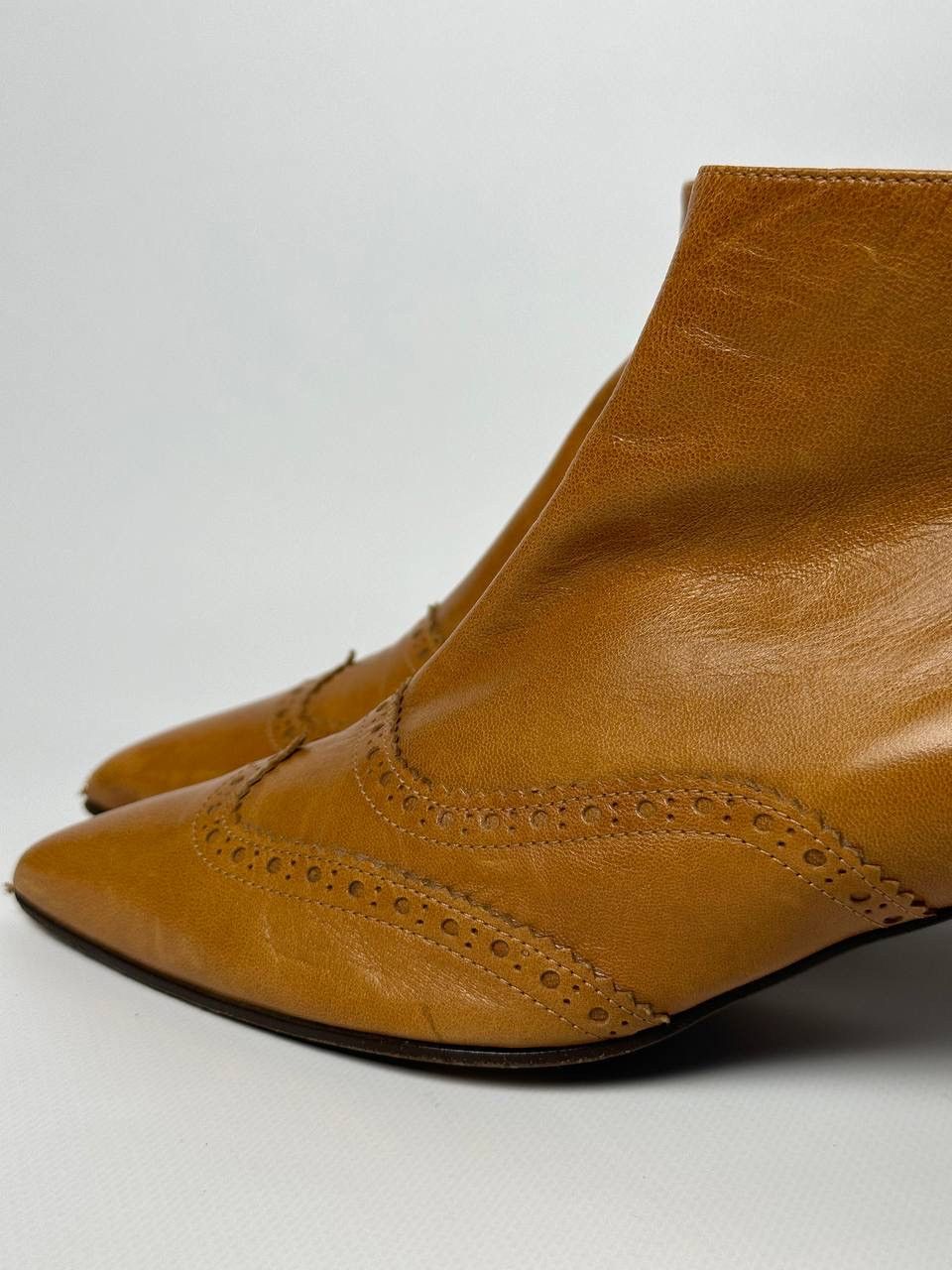 Veronique Branquinho Veronique Branquinho Brown Leather Ankle Boot Size US 8 / IT 38 - 10 Thumbnail