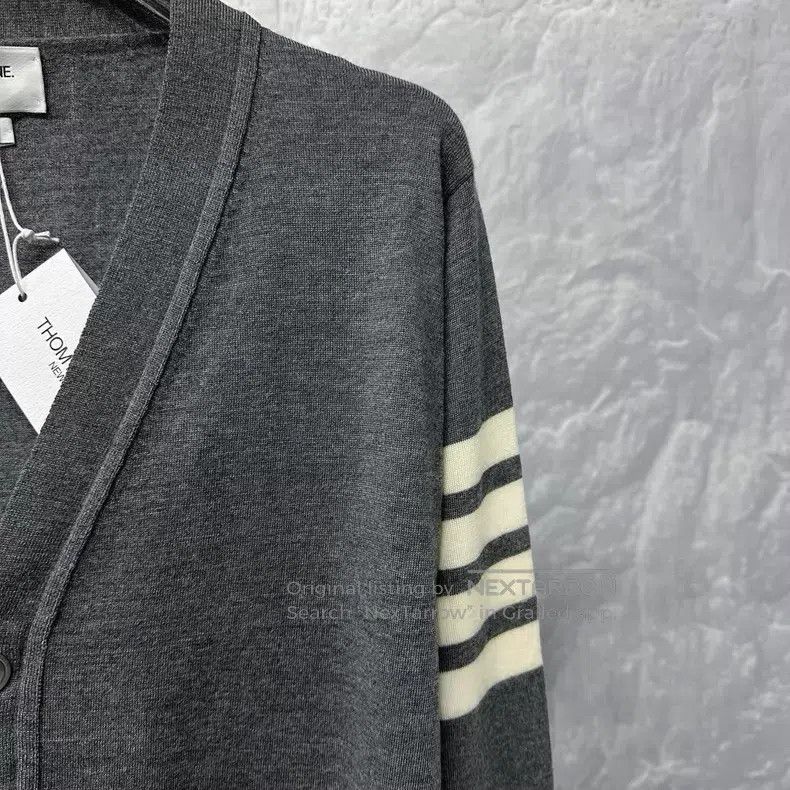 Thom Browne Thom Browne Striped V-neck cardigan, woolen Size US M / EU 48-50 / 2 - 4 Thumbnail