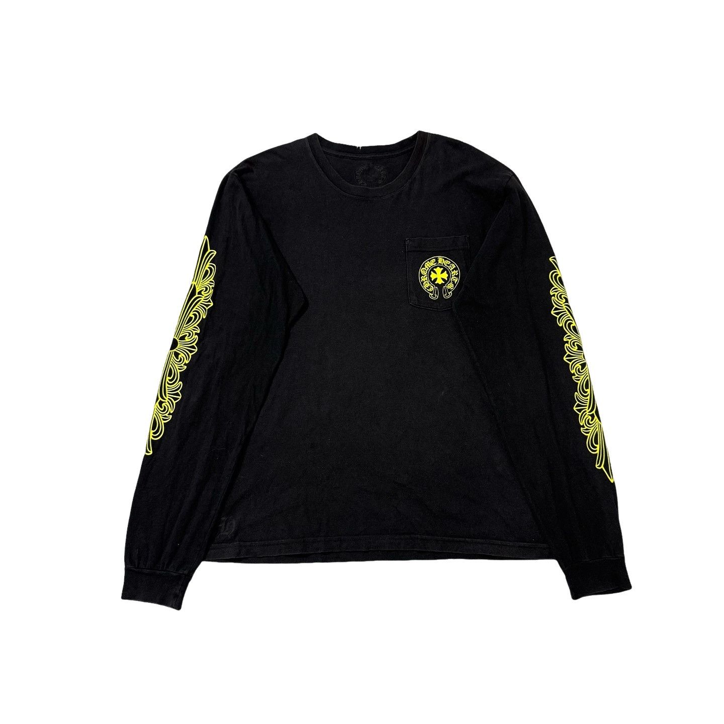 Chrome Hearts Chrome Hearts Neon Yellow Text L/S T-Shirt (LA