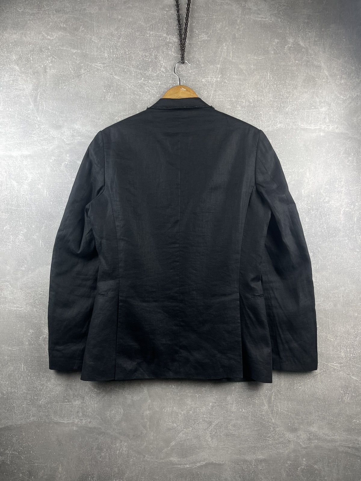 20471120 × Messagerie Messagerie Patrizo Piscaglia Opium Distressed Linen Blazer Size 48L - 4 Thumbnail