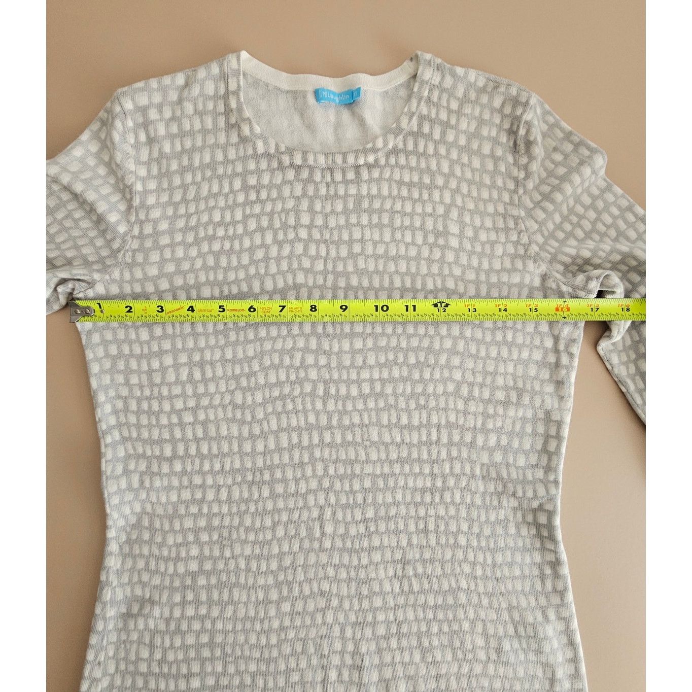 J.McLaughlin J. Mclaughlin Women White/Gray Cotton Blend Crew Sweater XS Size XS / US 0-2 / IT 36-38 - 4 Thumbnail