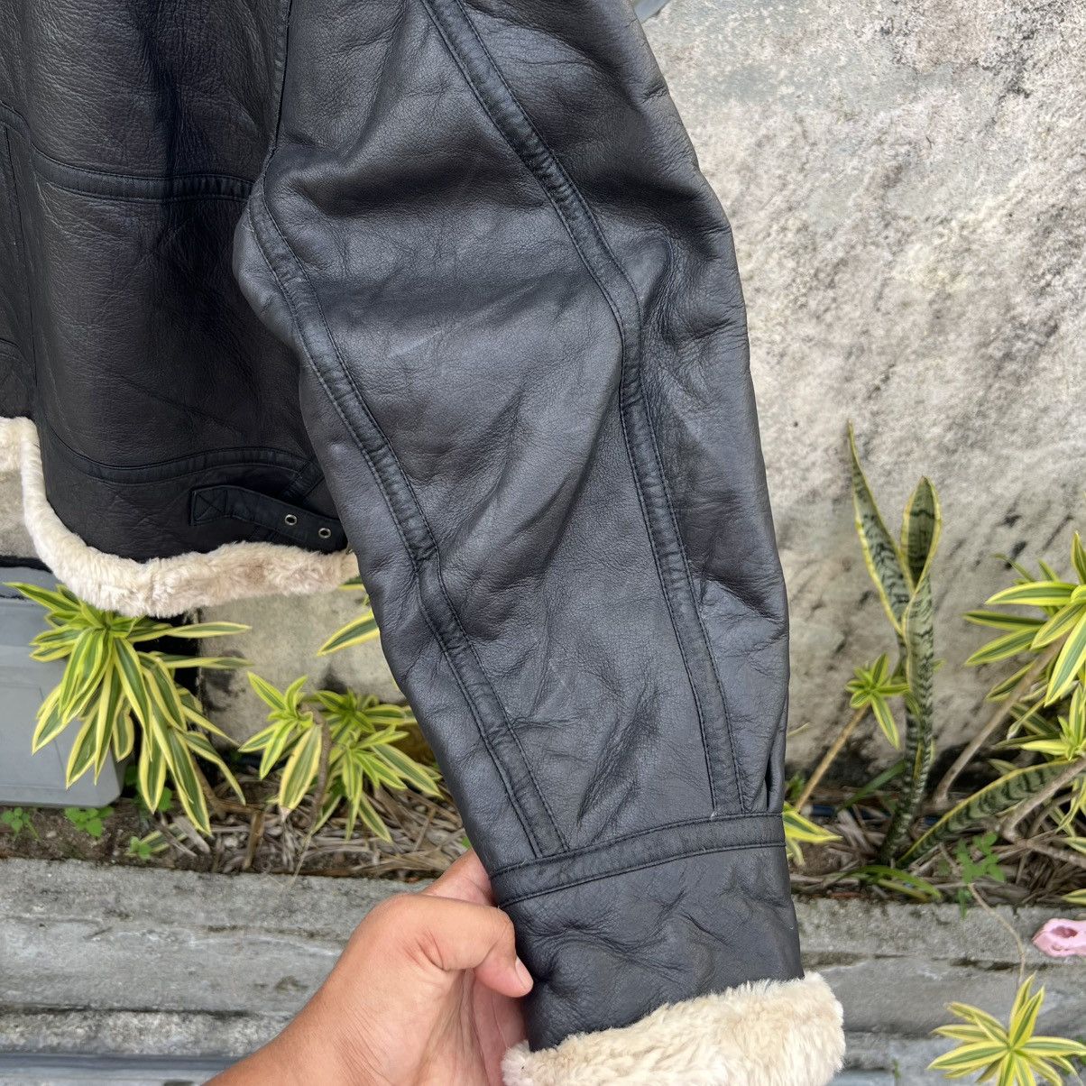 Genuine Leather “VINTAGE B-3” LEATHER FLIGHT JACKET BLACK CREAM LINED Size US M / EU 48-50 / 2 - 13 Thumbnail