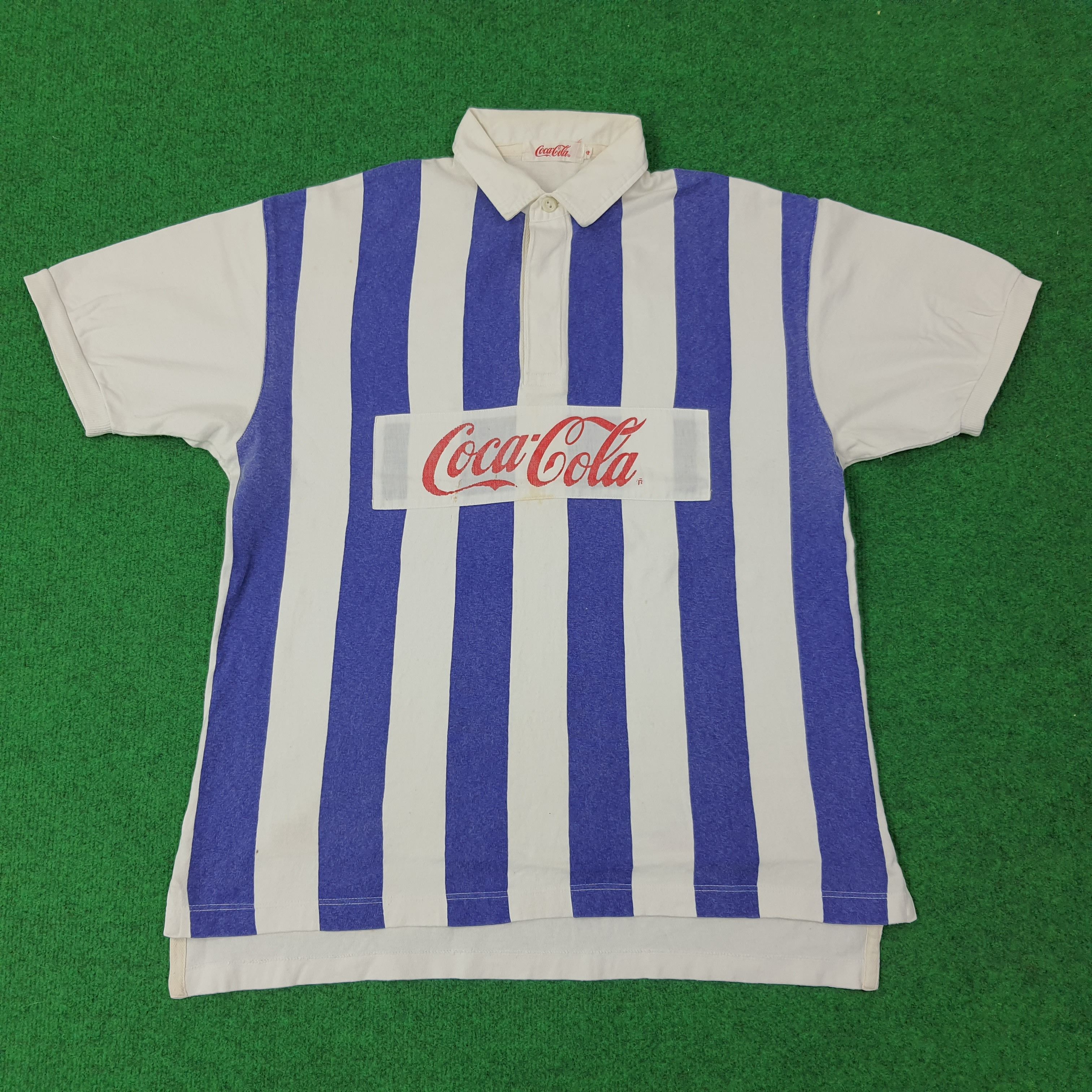 Coca Cola Vintage Coca Cola Striped Polo Shirt C267N38 Size US L / EU 52-54 / 3 - 1 Thumbnail