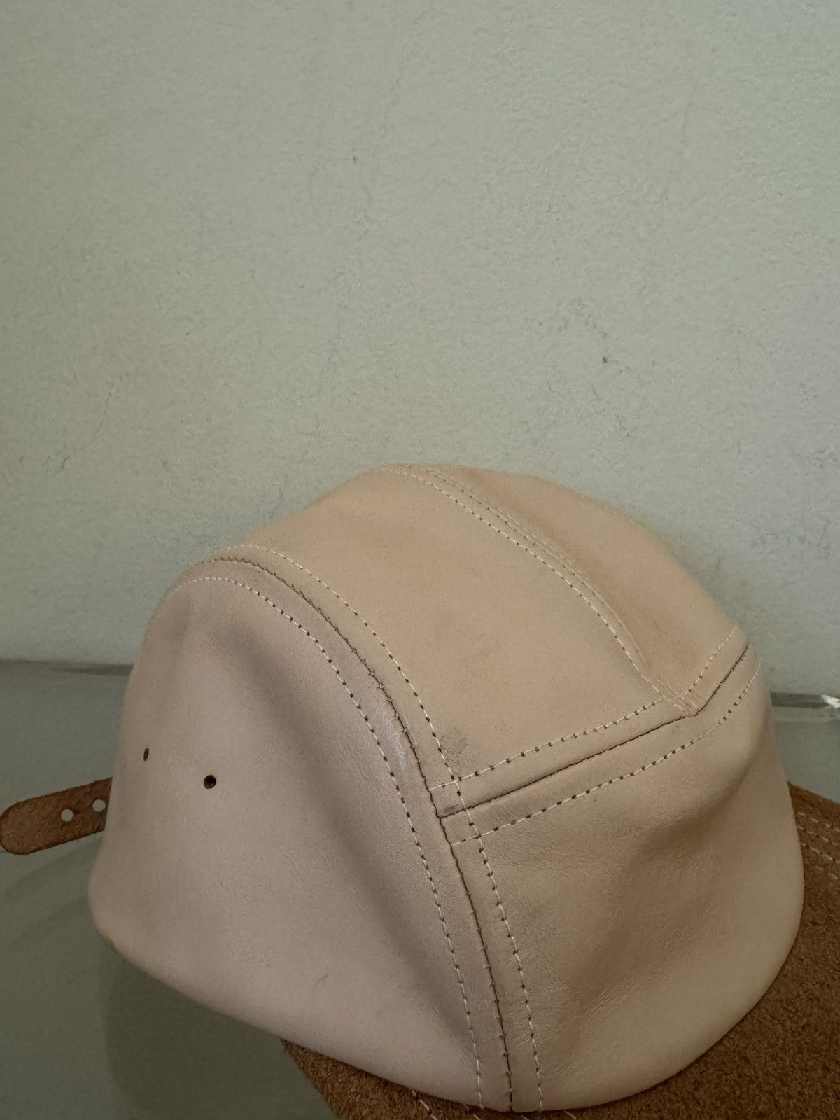 Hender Scheme Hender Scheme 5 Panel Leather Cap Hat Tan Adjustable Size ONE SIZE - 3 Thumbnail