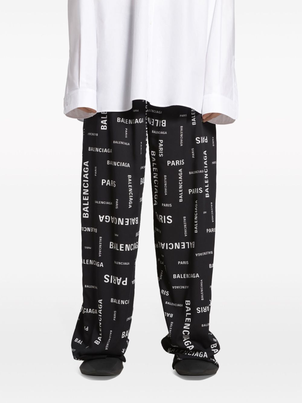 Balenciaga o1mt1gz0924 Bal Paris Allover Pyjama Pants in Black/White Size US 28 / EU 44 - 5 Thumbnail