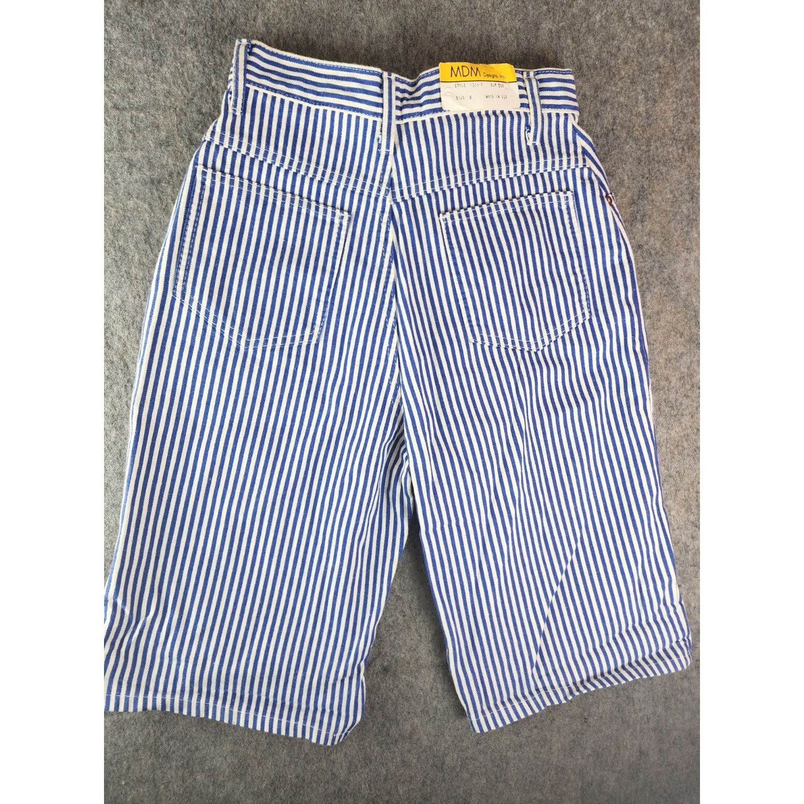 Denime VINTAGE MDM Designs Pinstripe Denim Shorts Pants Womens Size 9 USA Blue Size 30" / US 8 / IT 44 - 6 Thumbnail