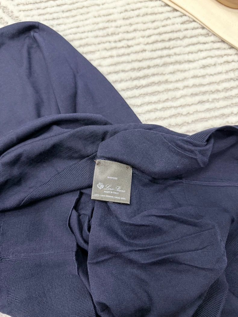 Loro Piana LORO PIANA Blue 100% fine spun cotton wool fabric round ne Size US M / EU 48-50 / 2 - 3 Thumbnail