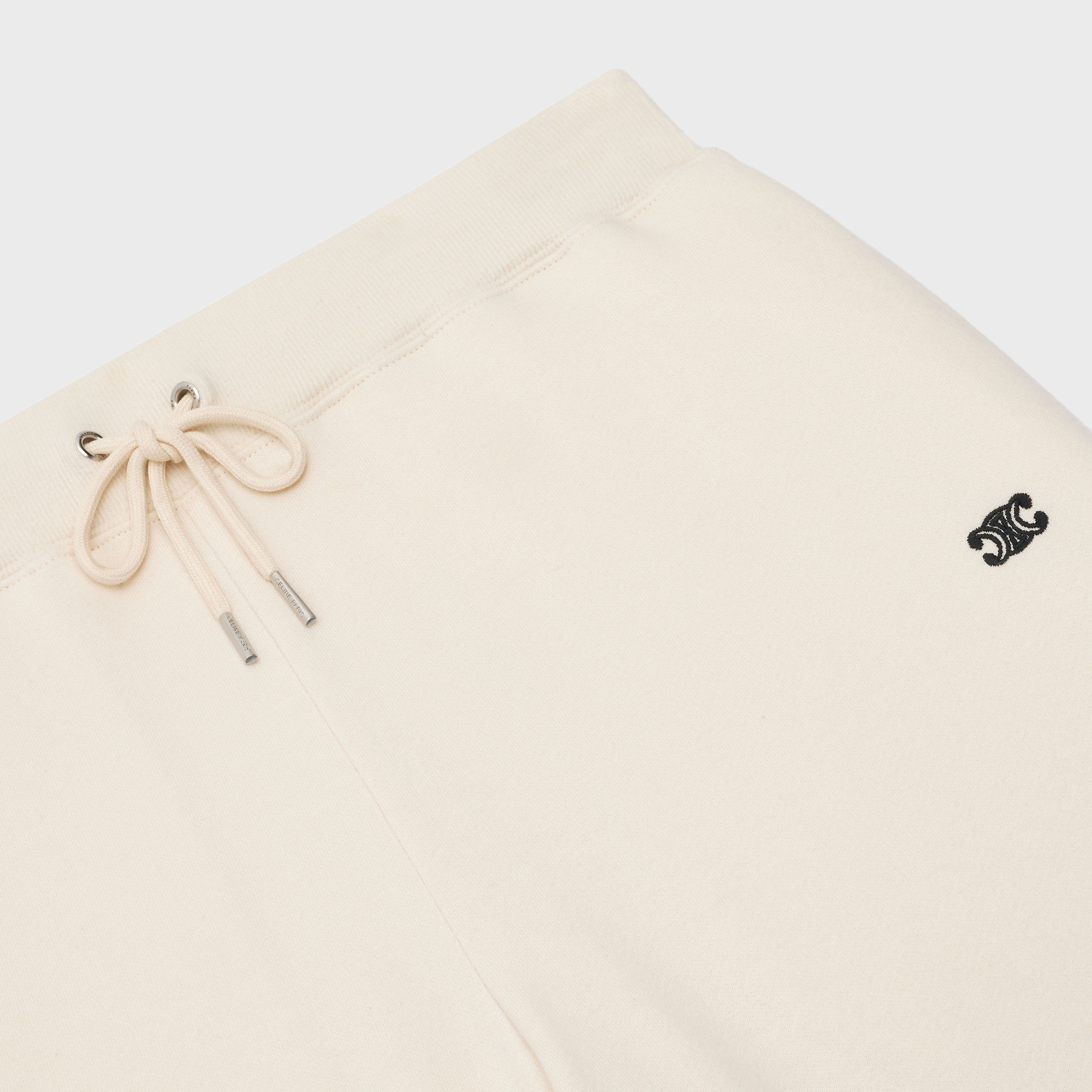 Celine o1w1db11124 Cotton Cashmere Triomphe Short in White Size 34" / US 12 / IT 48 - 3 Thumbnail
