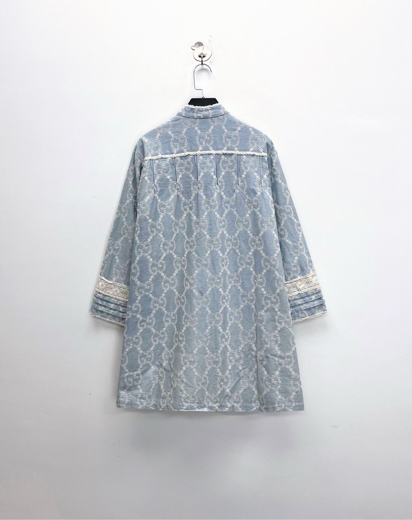 Gucci Gucci Light Blue Lace GG Jacquard Denim Dress Size US S / EU 44-46 / 1 - 2 Thumbnail