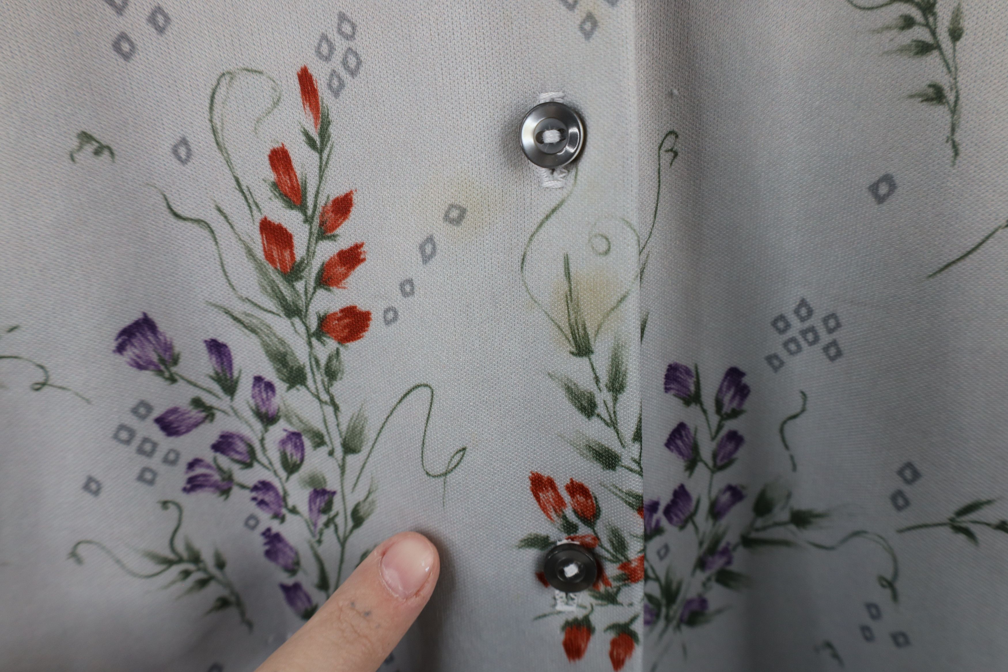 Vintage Vintage 70s Streetwear Flower Knit Button Shirt USA Size XXL / US 16-18 / IT 52-54 - 4 Thumbnail