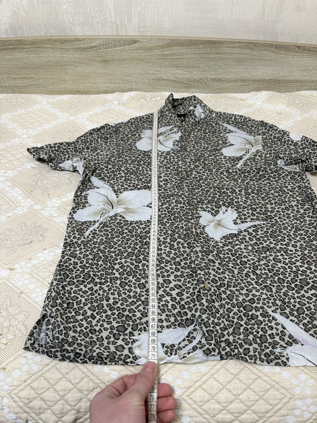 Allsaints 🔥 Allsaints Button Up SS Floral Leopard Print Kuhi Shirt XL Size US XL / EU 56 / 4 - 9 Thumbnail