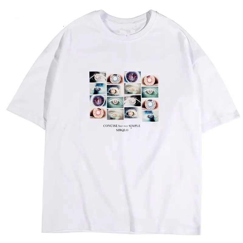 Japanese Brand × Vintage Hip Hop Harajuku Eye Print T-shirt Cotton Tops y2k Size US L / EU 52-54 / 3 - 1 Thumbnail