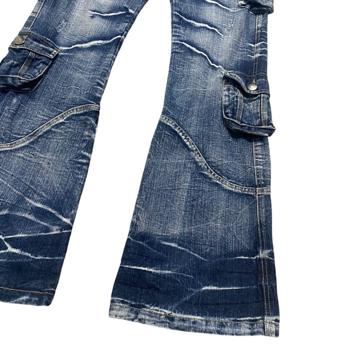 Japanese Brand Vintage TOPISM Denim Super Flare Cargo Pants Size US 34 / EU 50 - 9 Thumbnail