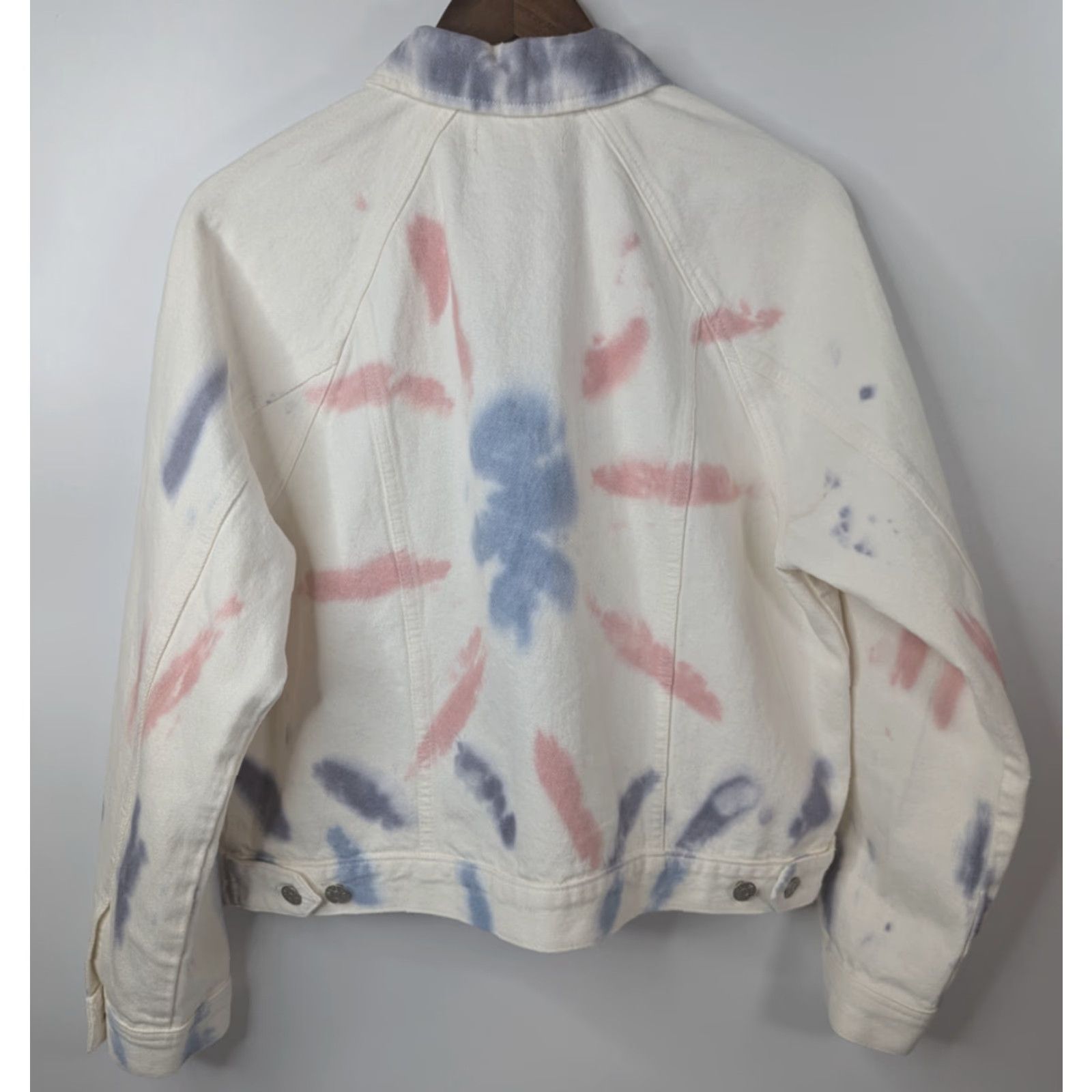 Madewell VINTAGE Madewell The Raglan Oversized Jean Jacket Sunrise Tiedye Edition Medium AI161 Size 32" / US 10 / IT 46 - 4 Thumbnail