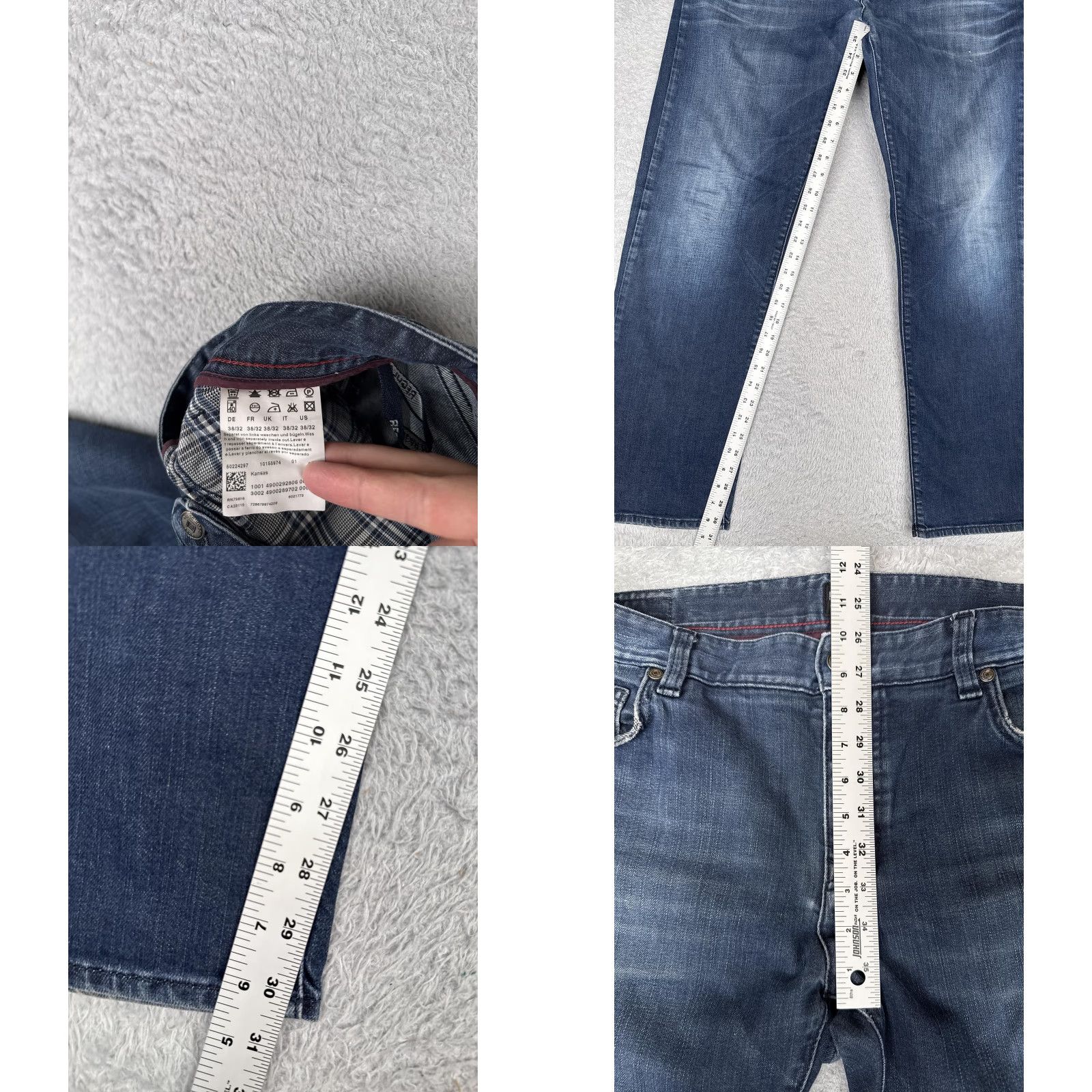 Hugo Boss Hugo Boss Kansas Jeans Mens 38x32 Blue Stretch Denim Straight Leg Pants Logo 90s Special Size US 38 / EU 54 - 8 Thumbnail