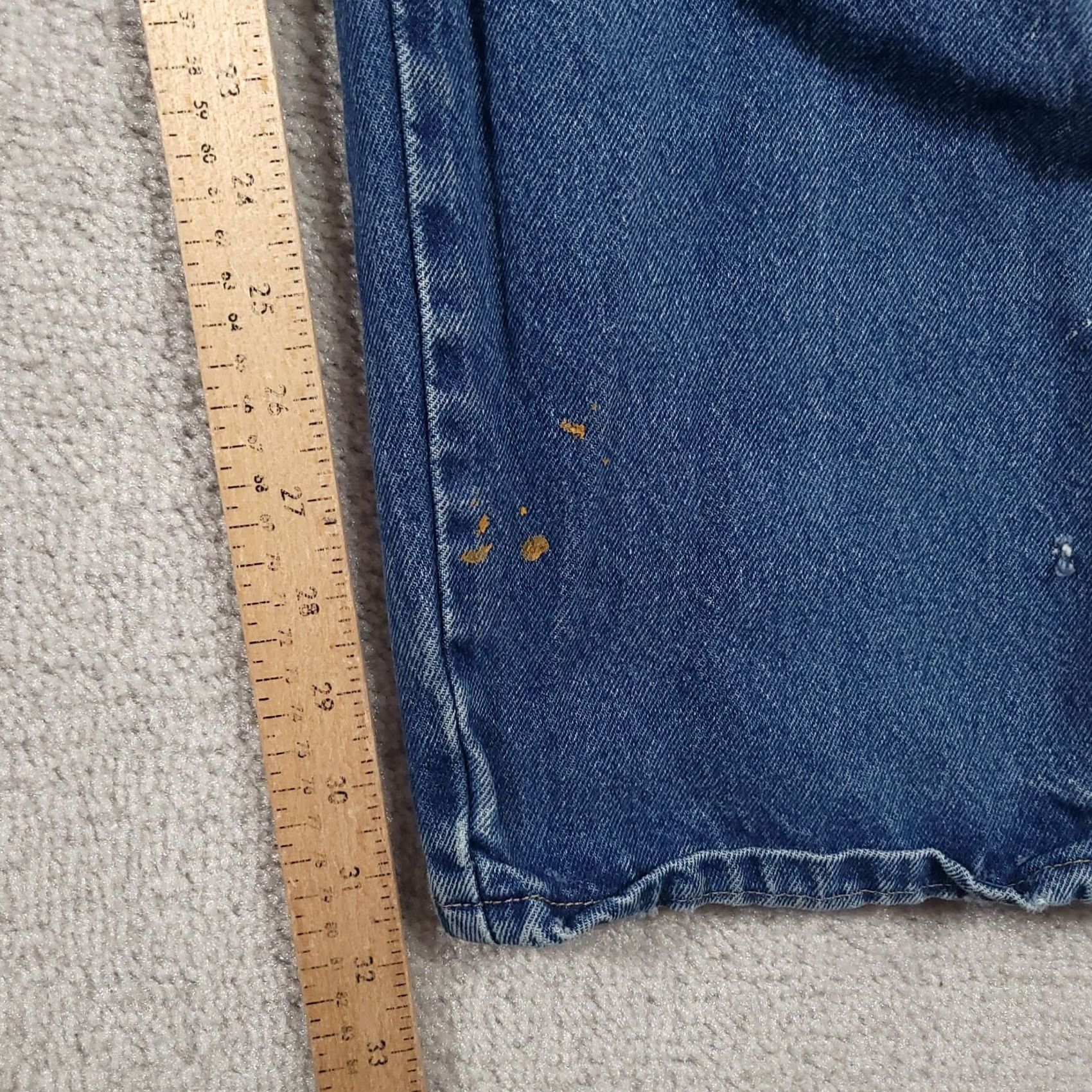 Wrangler VINTAGE Wrangler Riggs Jeans Mens 40x32 Blue Carpenter Workwear Distressed Paint Stains Size US 40 / EU 56 - 6 Thumbnail