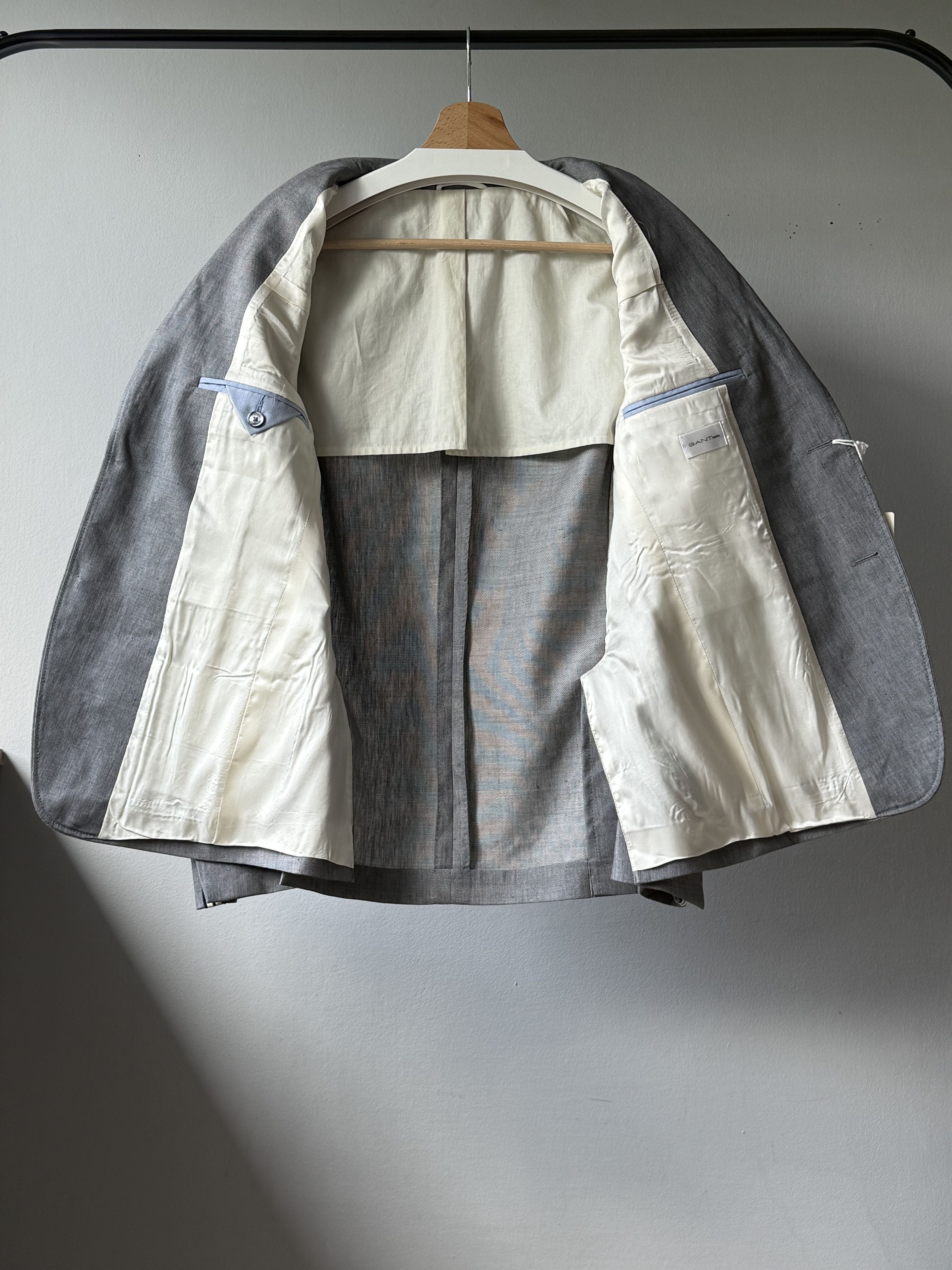 Gant Rugger Gant Rugger Linen/Wool Grey Melange Sport Blazer Coat Jacket Size 44R - 3 Thumbnail