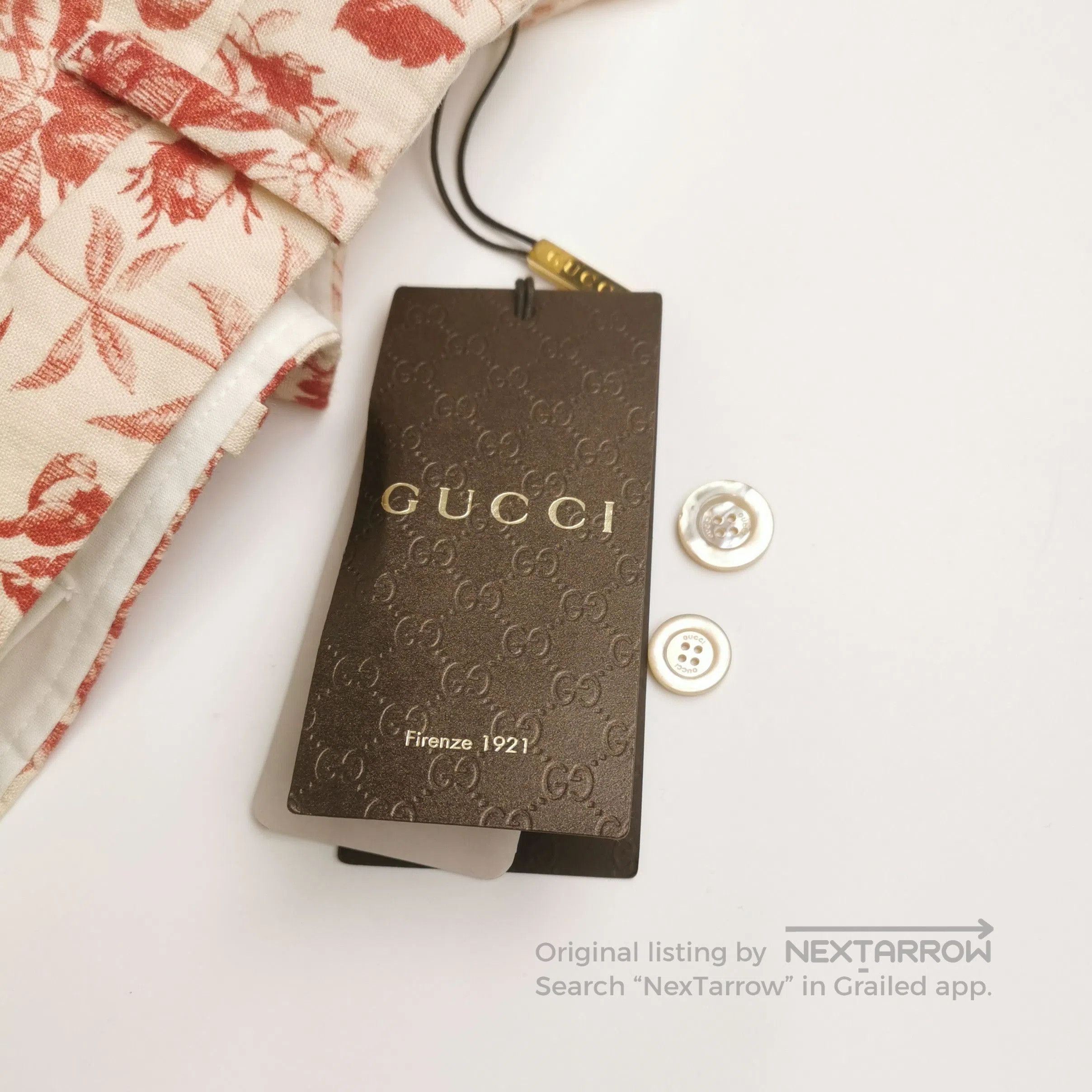 Gucci Gucci Linen Floral Print Buttoned Trousers XXS. Size 35" - 1 Thumbnail
