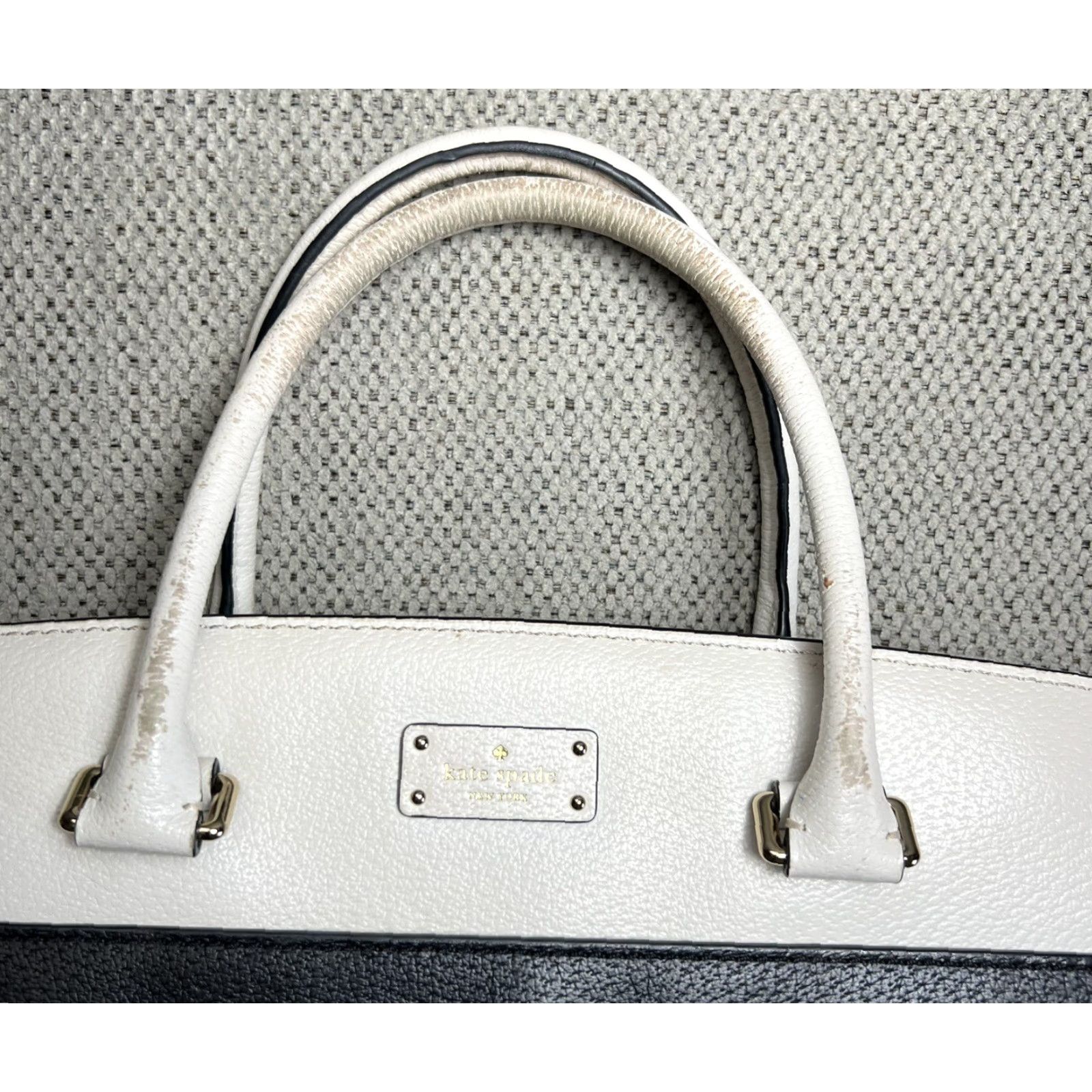 Vintage kate spade new york Satchel Women Medium Leather Grove Street Caley Navy Blue Black Zip Top Handle Bag Size ONE SIZE - 2 Thumbnail