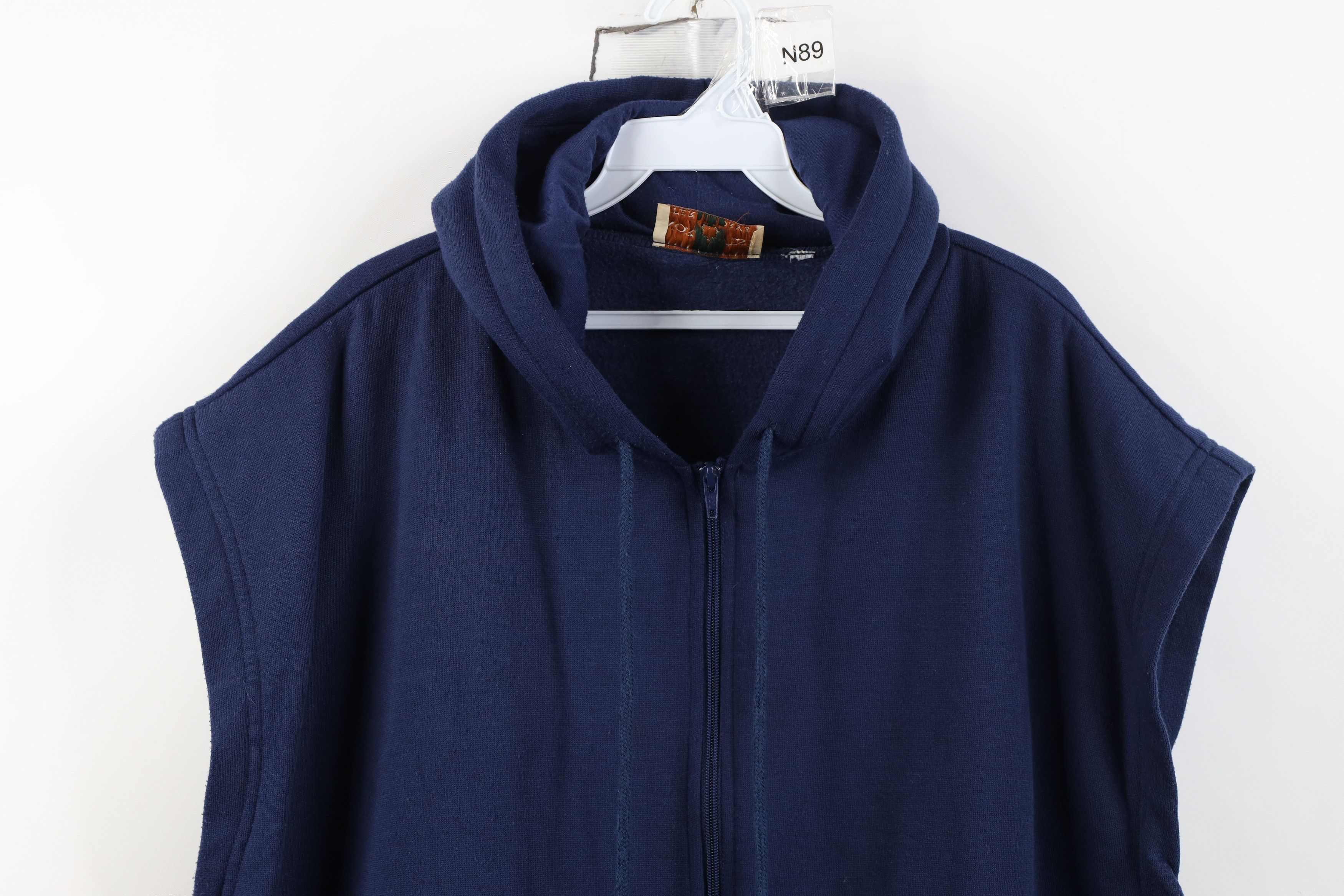 Vintage Vintage 90s Streetwear Sleeveless Full Zip Hoodie Sweatshirt Size US XXL / EU 58 / 5 - 2 Thumbnail