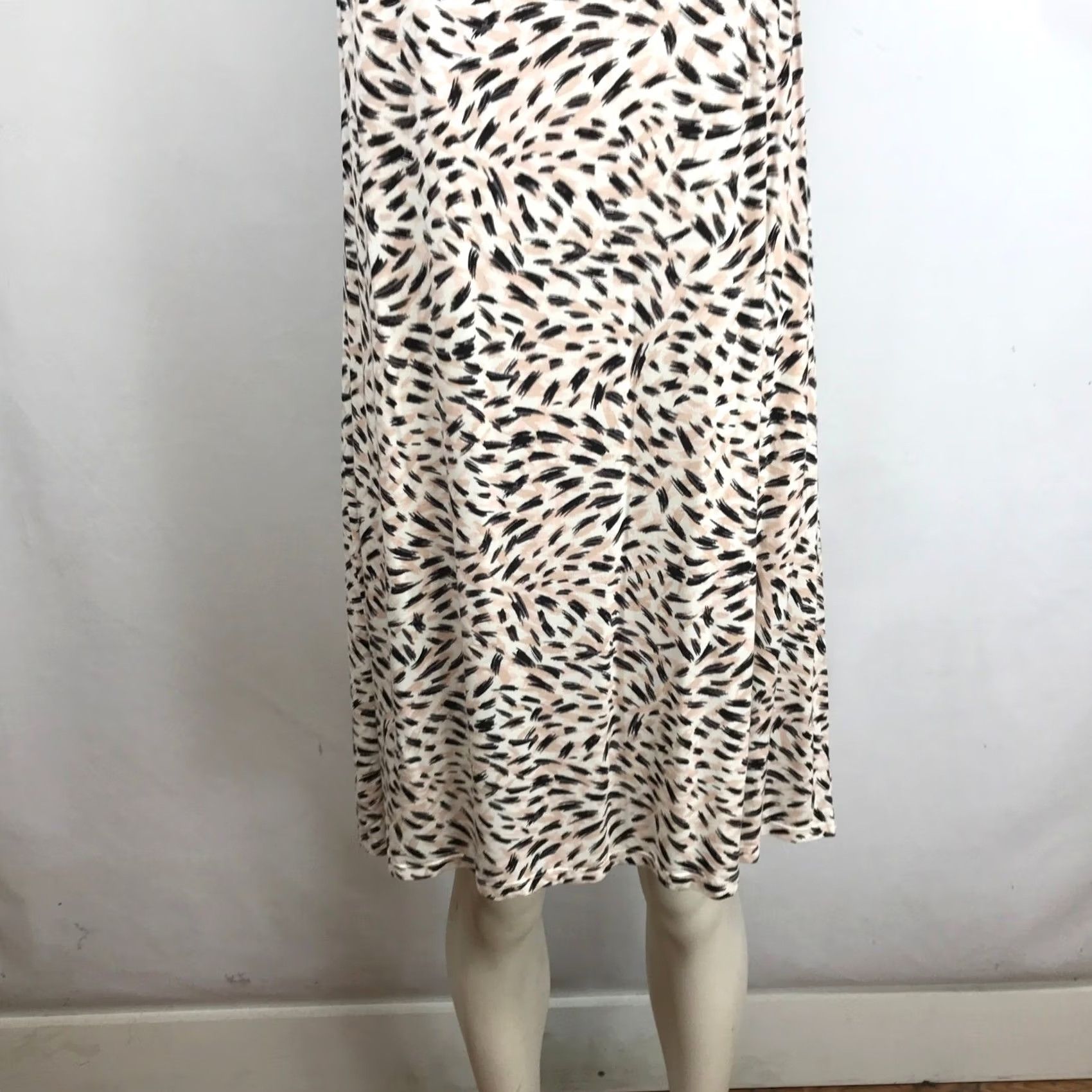 Vintage Soma Slip Dress / Chemise Women XL Pink Black Abstract Brushstroke Night Gown Size XL / US 12-14 / IT 48-50 - 3 Thumbnail