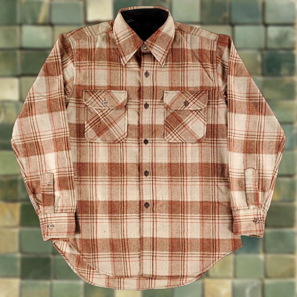 JCPenney JC Penney Button Up Shirt Wool Blend Flannel Red Tan Brown Plaid Mens L Multicolor Long Sleeve Size US L / EU 52-54 / 3 - 1 Thumbnail