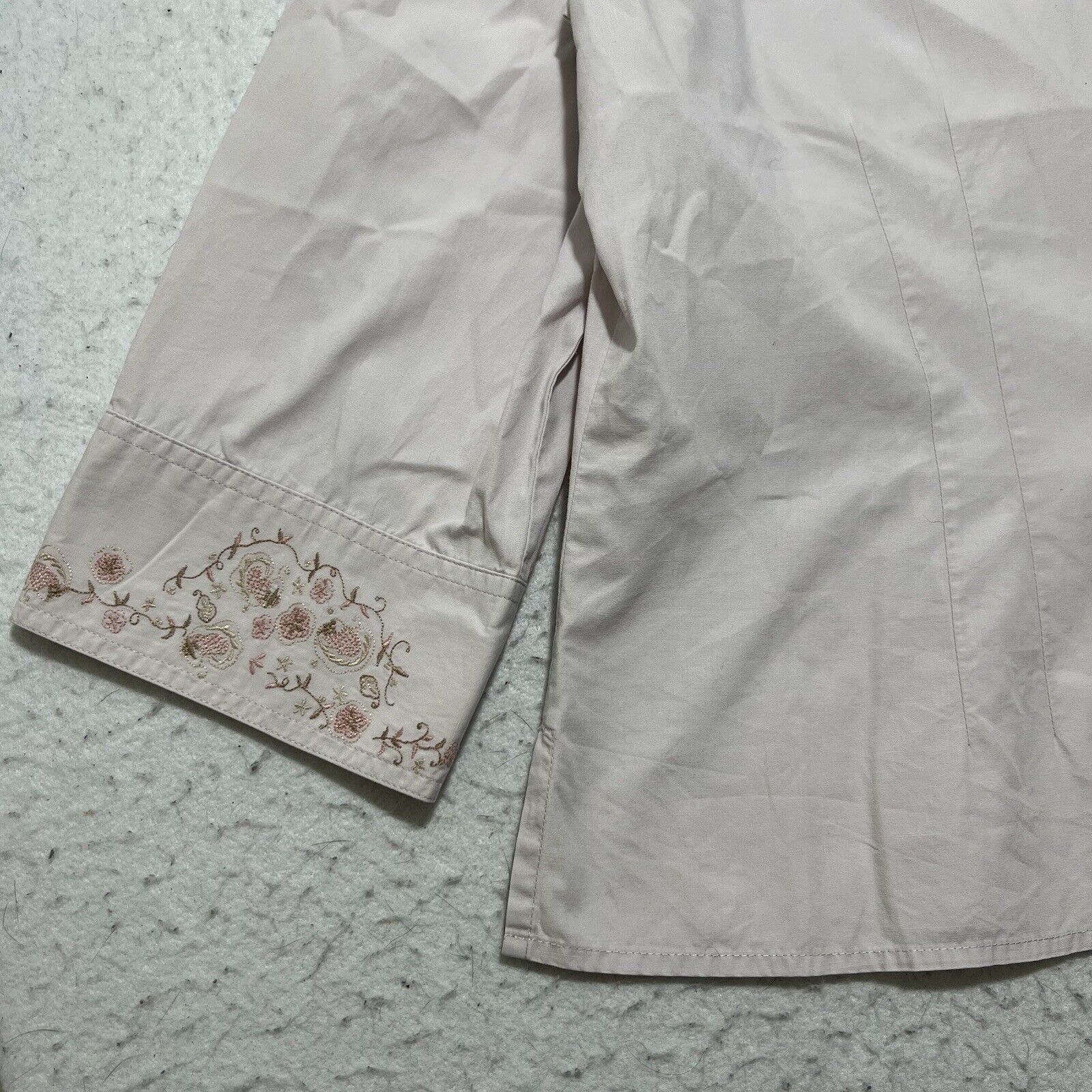 Other J. Jill Medium Button Down Collared Shirt Floral Embroidery Size M / US 6-8 / IT 42-44 - 5 Thumbnail