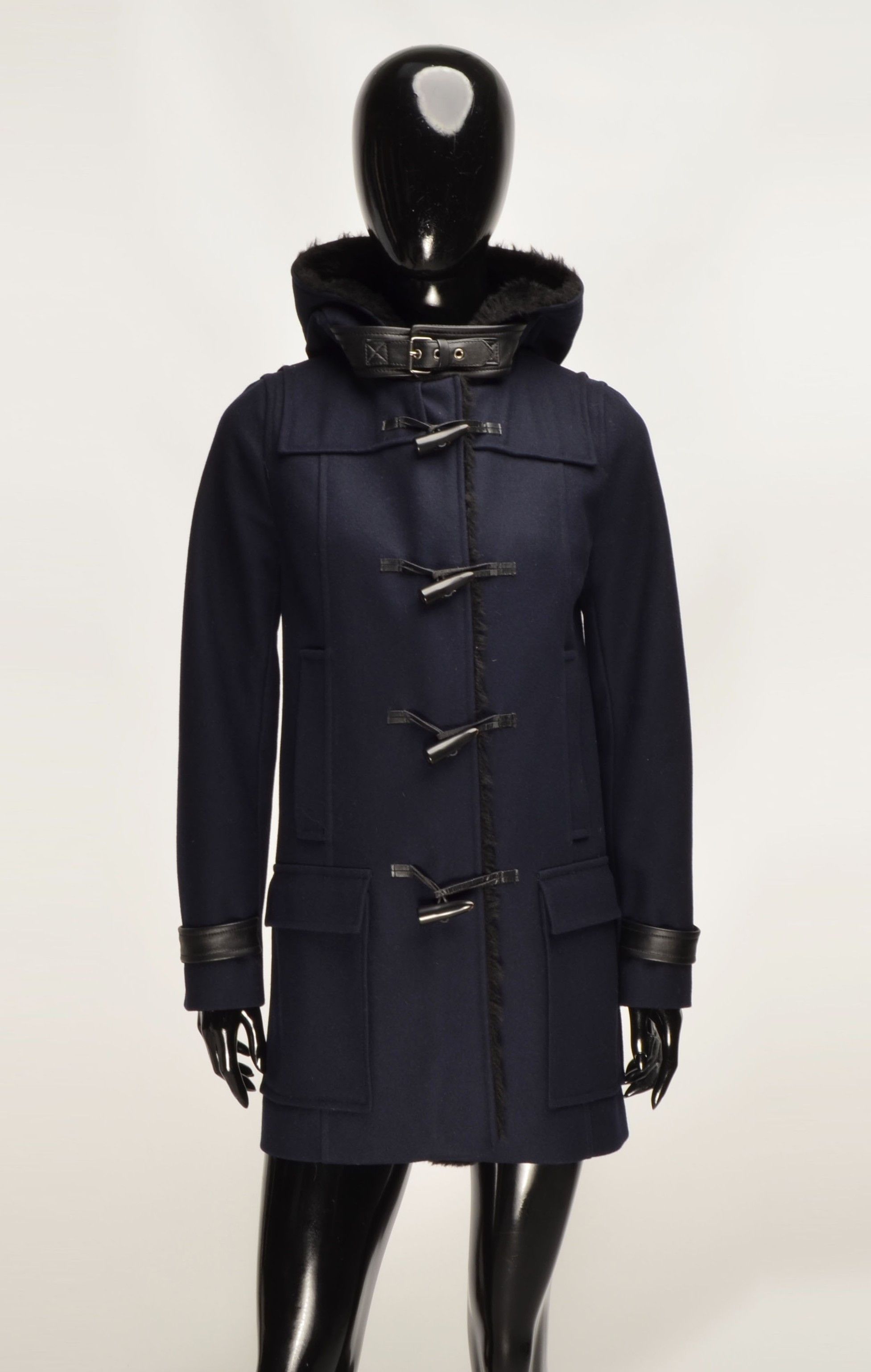 The Kooples The Kooples Navy Wool Cashmere Blend Duffle Coat Size XS / US 0-2 / IT 36-38 - 1 Thumbnail
