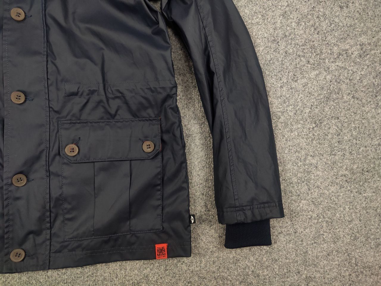 Vintage Mini Cooper Design Waxed Navy Zip Button Pocket Jacket Size US S / EU 44-46 / 1 - 4 Thumbnail