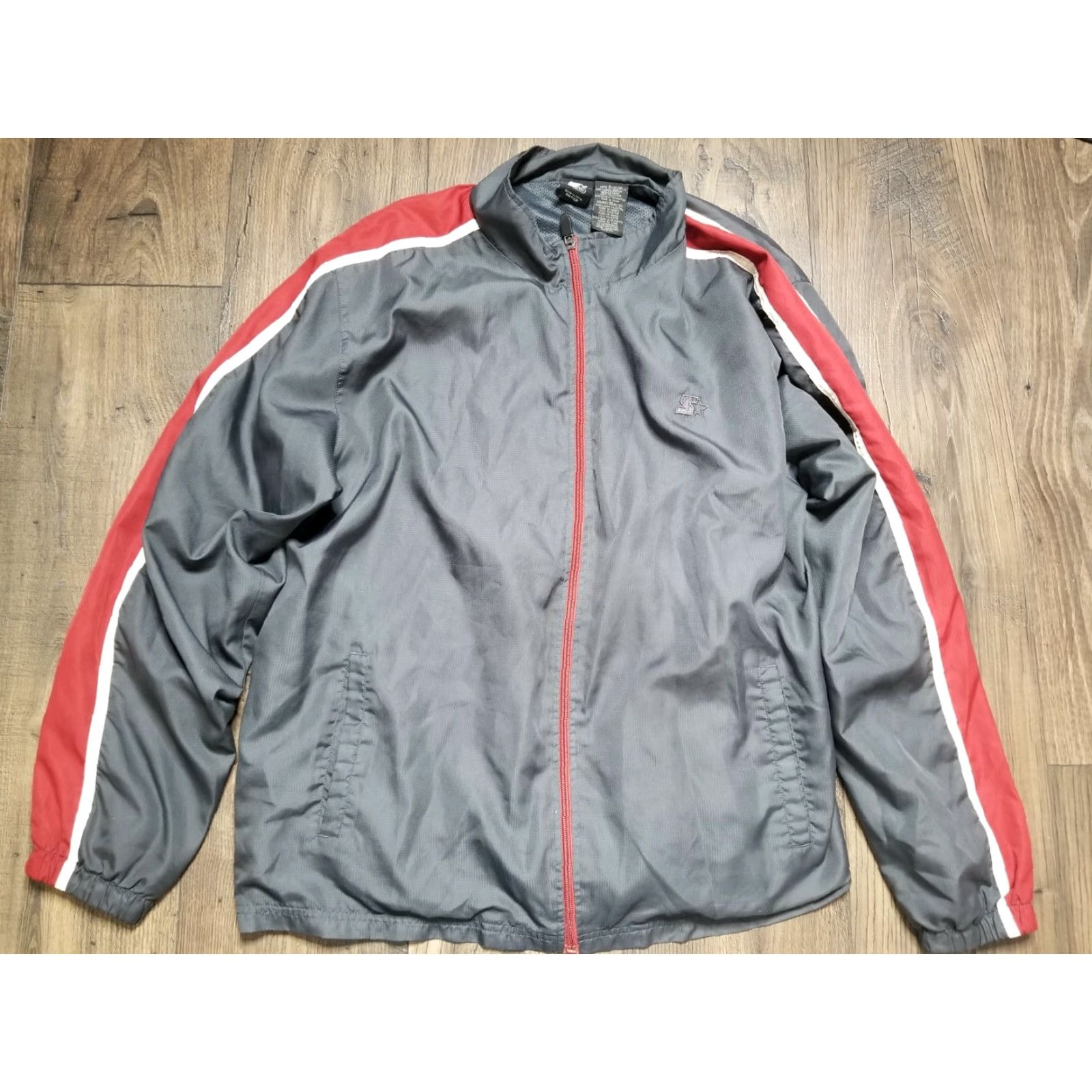 Starter VINTAGE Starter Jacket Windbreaker Nylon Gray Size XL Men's Regular Full Zip Lightweight Casual Jacket Size US L / EU 52-54 / 3 - 4 Thumbnail