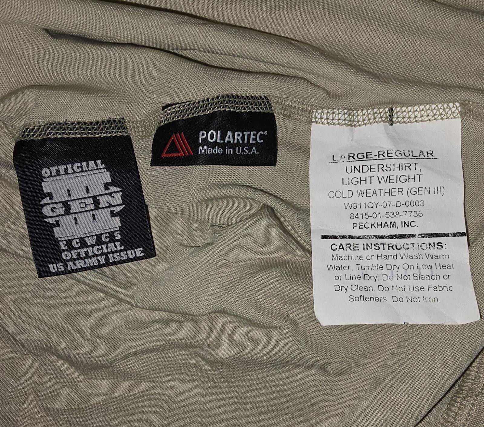 Other GEN III ECWCS Polartec Lightweight Cold Weather Undershirt Size ONE SIZE - 3 Thumbnail