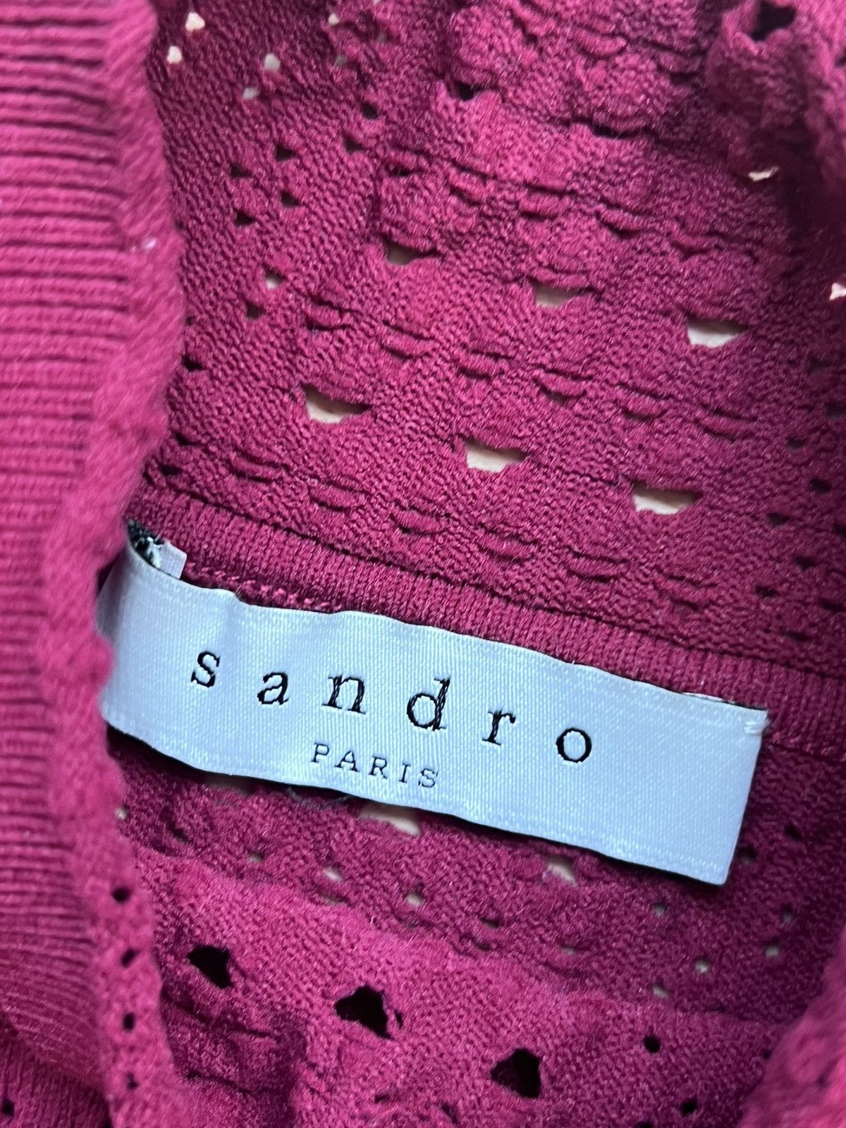 Sandro Sandro Knitted Crop Top Burgundy Size M (1) Size M / US 6-8 / IT 42-44 - 4 Thumbnail