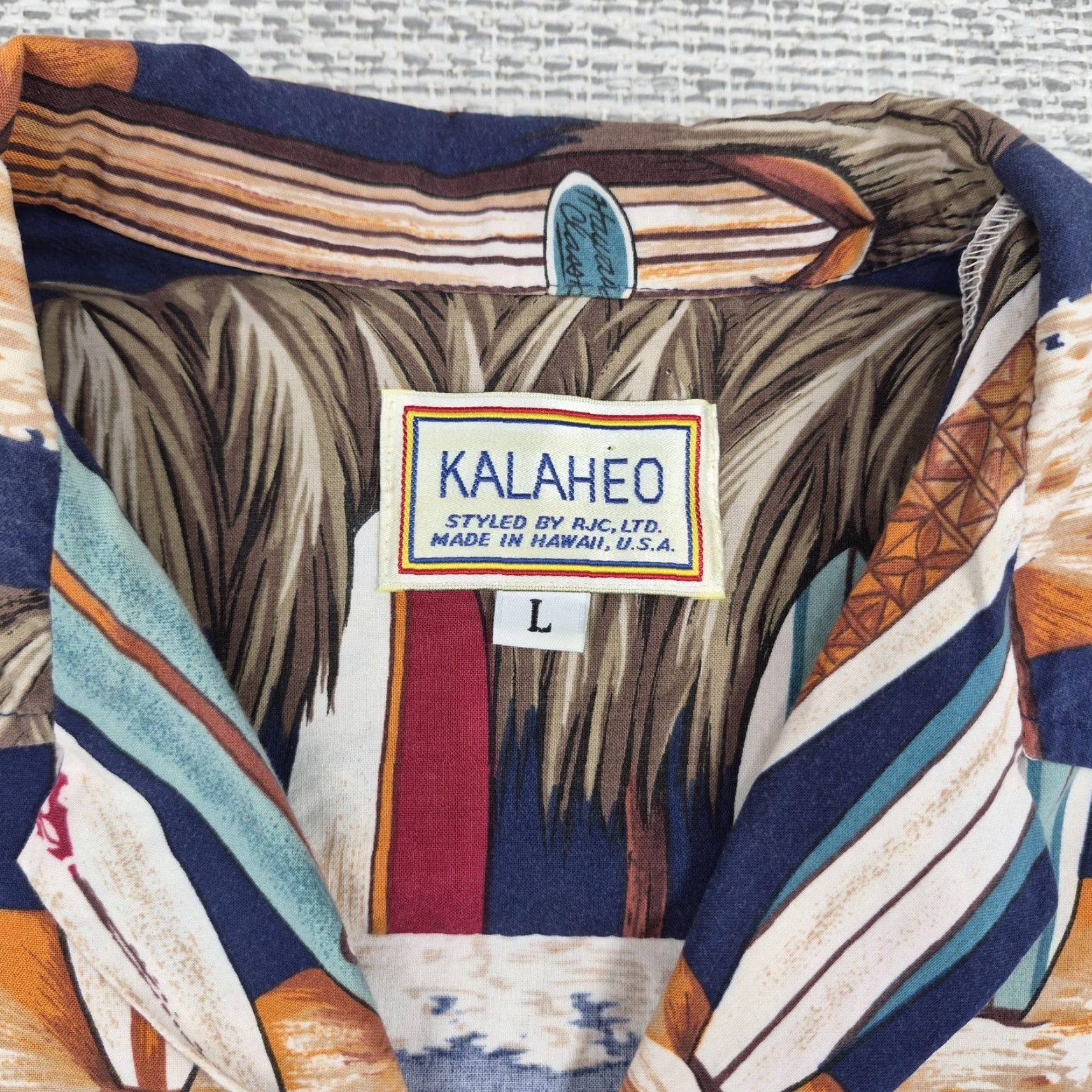 ALOHAS VINTAGE Kalaheo Hawaiian Shirt Mens Large Button-Up Surfboard Aloha Hawaii USA Made Size US L / EU 52-54 / 3 - 5 Thumbnail